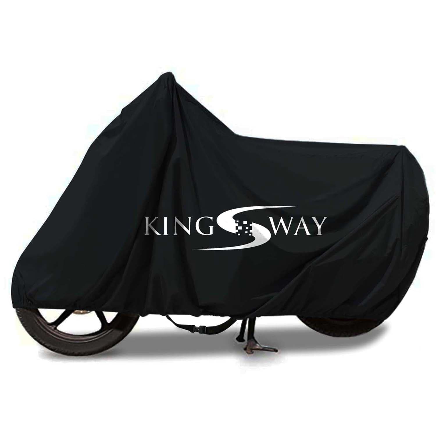 100% Waterproof (Tested) Bike Body Cover Compatible with All Two Wheeler Bike Scooter Scooty Activa with Carry Bag - Rubber Coated Inside for UV and Scratch Protection - Black