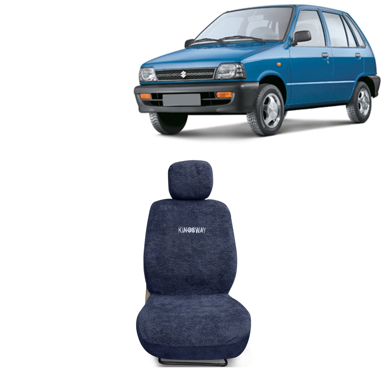 800 Seat Cover for (Year 2000 to 2014) All Model, Towel Fabric Car Seat Covers Compatible with Maruti Suzuki 800, Complete Set (Car Specific Front + Rear Seat Covers), Grey Color