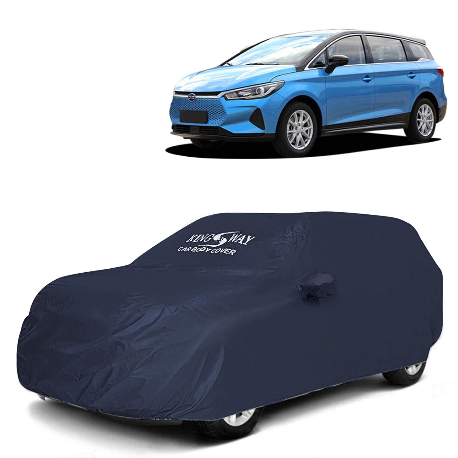 Accessories Waterproof Car Cover Only Compatible with BYD E6 Year 2021 to 2024, Mirror Pockets, All Weather, Bird Poop, Scratch and UV Protection Car Body Cover, Grey