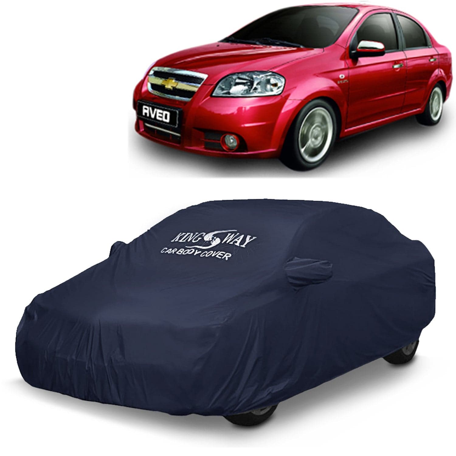 Accessories Waterproof Car Cover Only Compatible with Chevrolet Aveo Year 2007 to 2012, Mirror Pockets, All Weather, Bird Poop, Scratch and UV Protection Car Body Cover, Grey