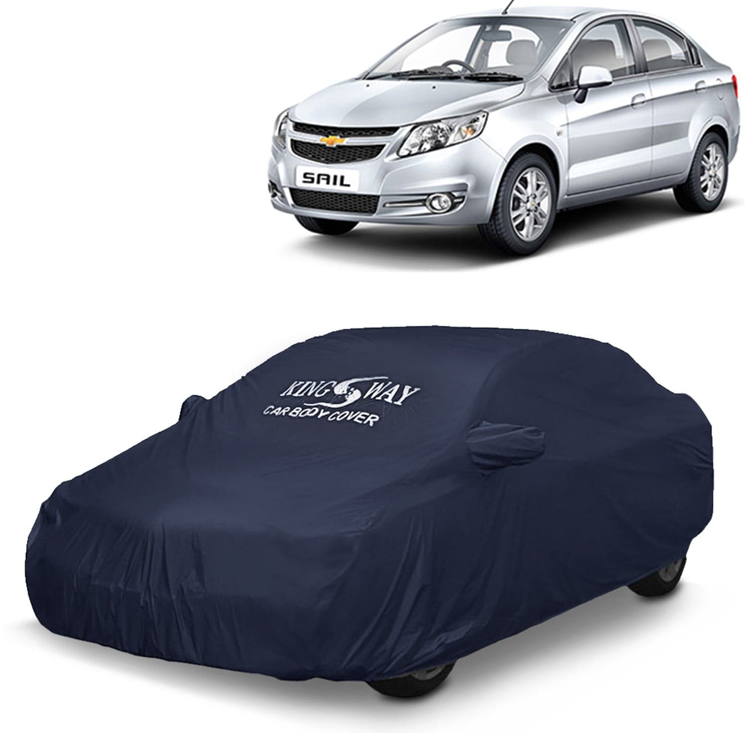 Accessories Waterproof Car Cover Only Compatible with Chevrolet Sail Year 2010 to 2016, Mirror Pockets, All Weather, Bird Poop, Scratch and UV Protection Car Body Cover, Grey