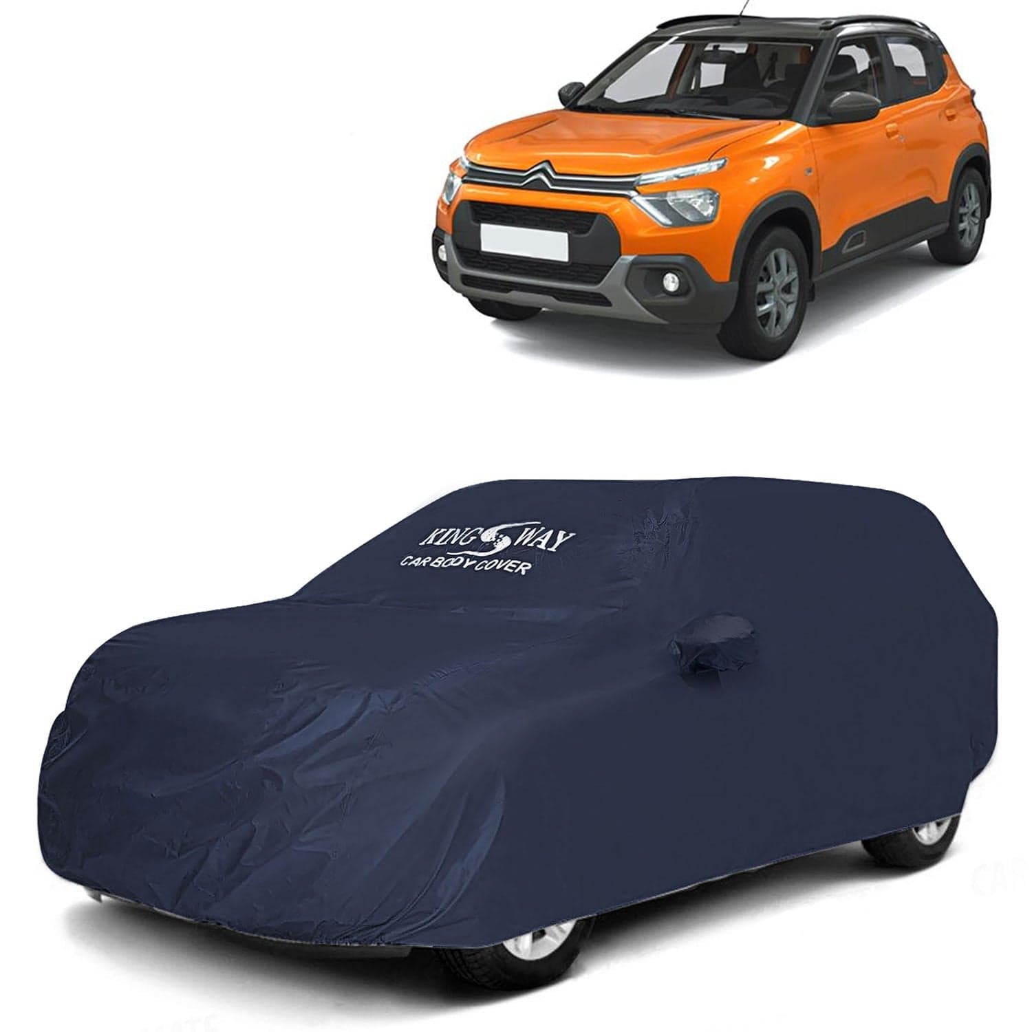 Accessories Waterproof Car Cover Only Compatible with Citroen C3 Year 2022 Onwards, Mirror Pockets, All Weather, Bird Poop, Scratch and UV Protection Car Body Cover, Grey