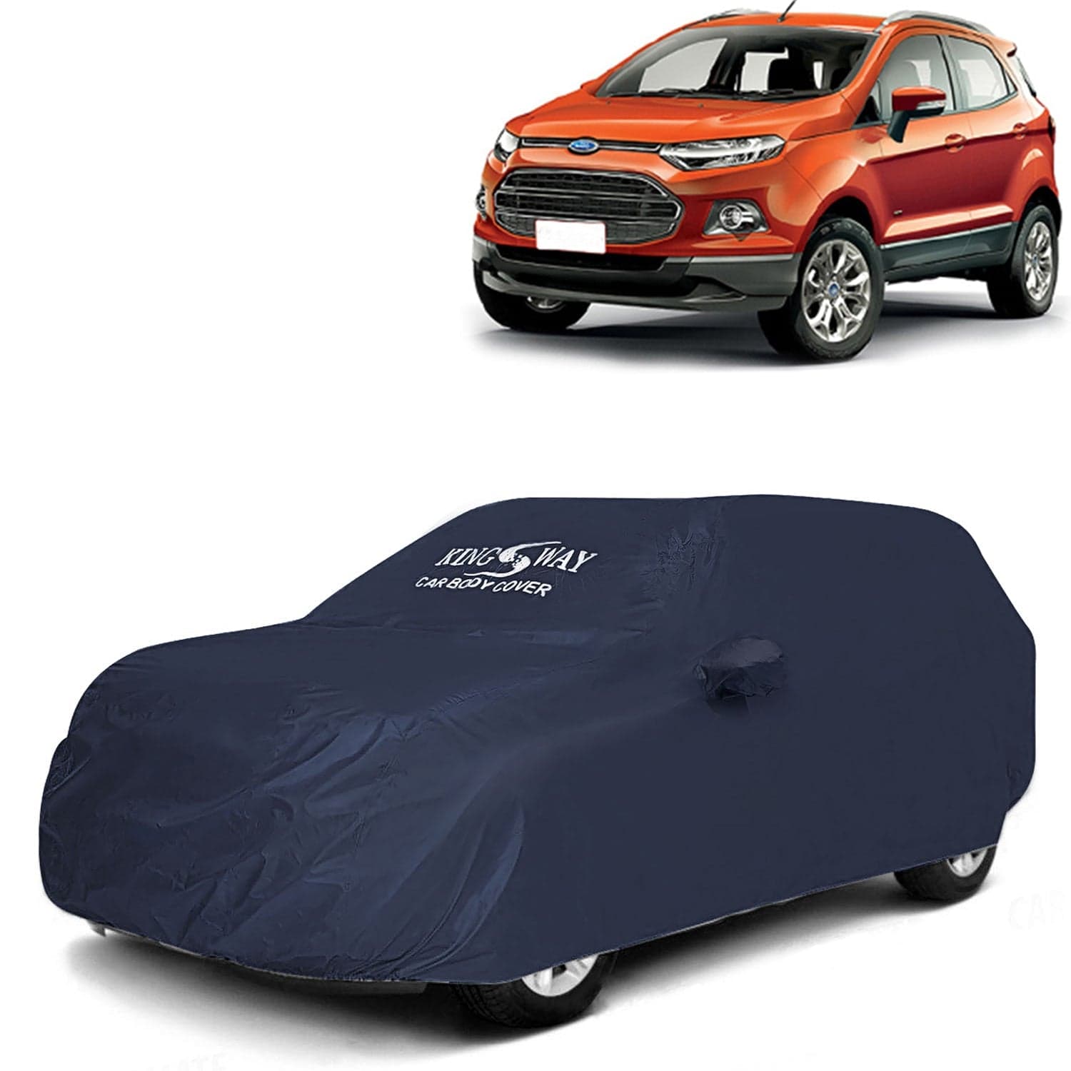 Accessories Waterproof Car Cover Only Compatible with Ford Ecosport Year 2012 to 2016, Mirror Pockets, All Weather, Bird Poop, Scratch and UV Protection Car Body Cover, Grey