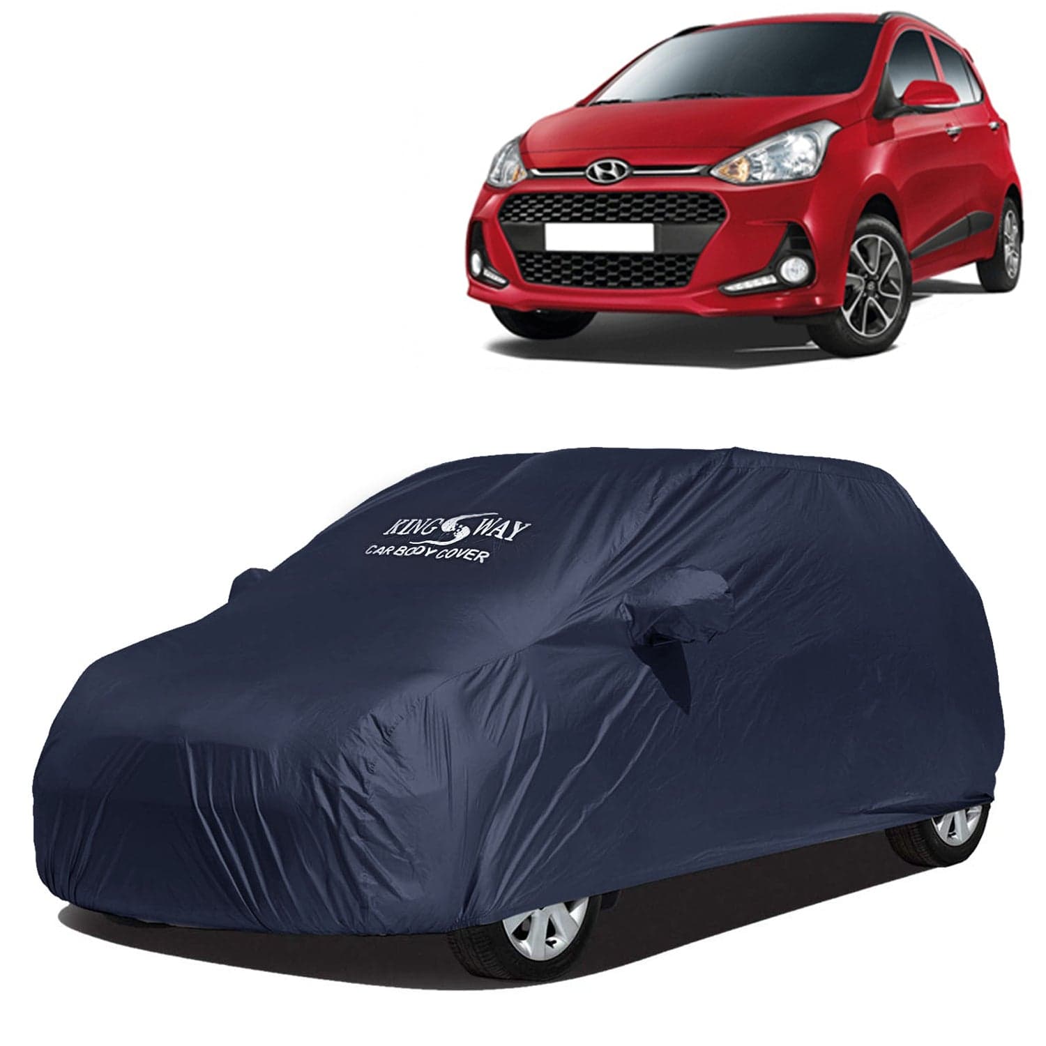 Accessories Waterproof Car Cover Only Compatible with Hyundai Grand I10 Year 2017 to 2019, Mirror Pockets, All Weather, Bird Poop, Scratch and UV Protection Car Body Cover, Grey