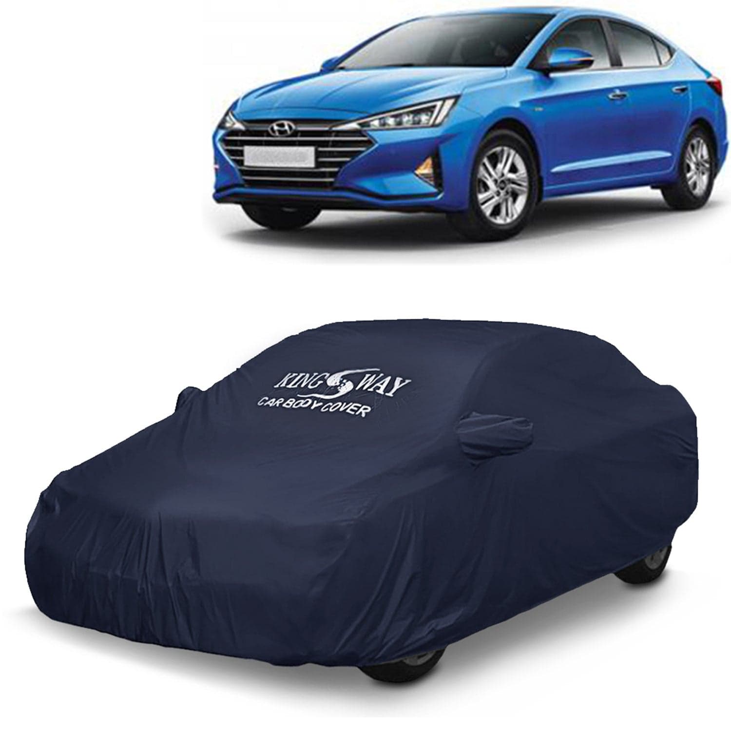 Accessories Waterproof Car Cover Only Compatible with Hyundai Elantra Year 2020 to 2021, Mirror Pockets, All Weather, Bird Poop, Scratch and UV Protection Car Body Cover, Grey