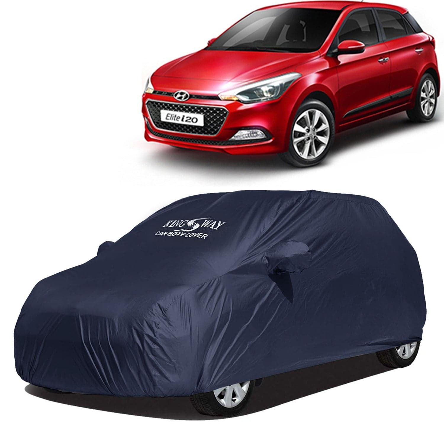 Accessories Waterproof Car Cover Only Compatible with Hyundai Elite I20 Year 2014 to 2017, Mirror Pockets, All Weather, Bird Poop, Scratch and UV Protection Car Body Cover, Grey