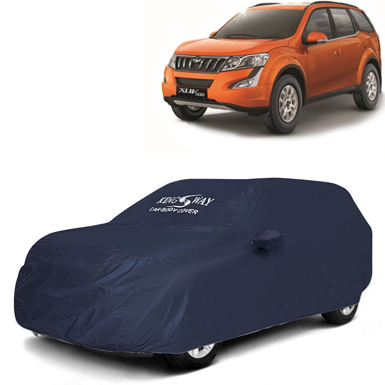 Accessories Waterproof Car Cover Only Compatible with Mahindra XUV 500 Year 2015 to 2017, Mirror Pockets, All Weather, Bird Poop, Scratch and UV Protection Car Body Cover, Grey