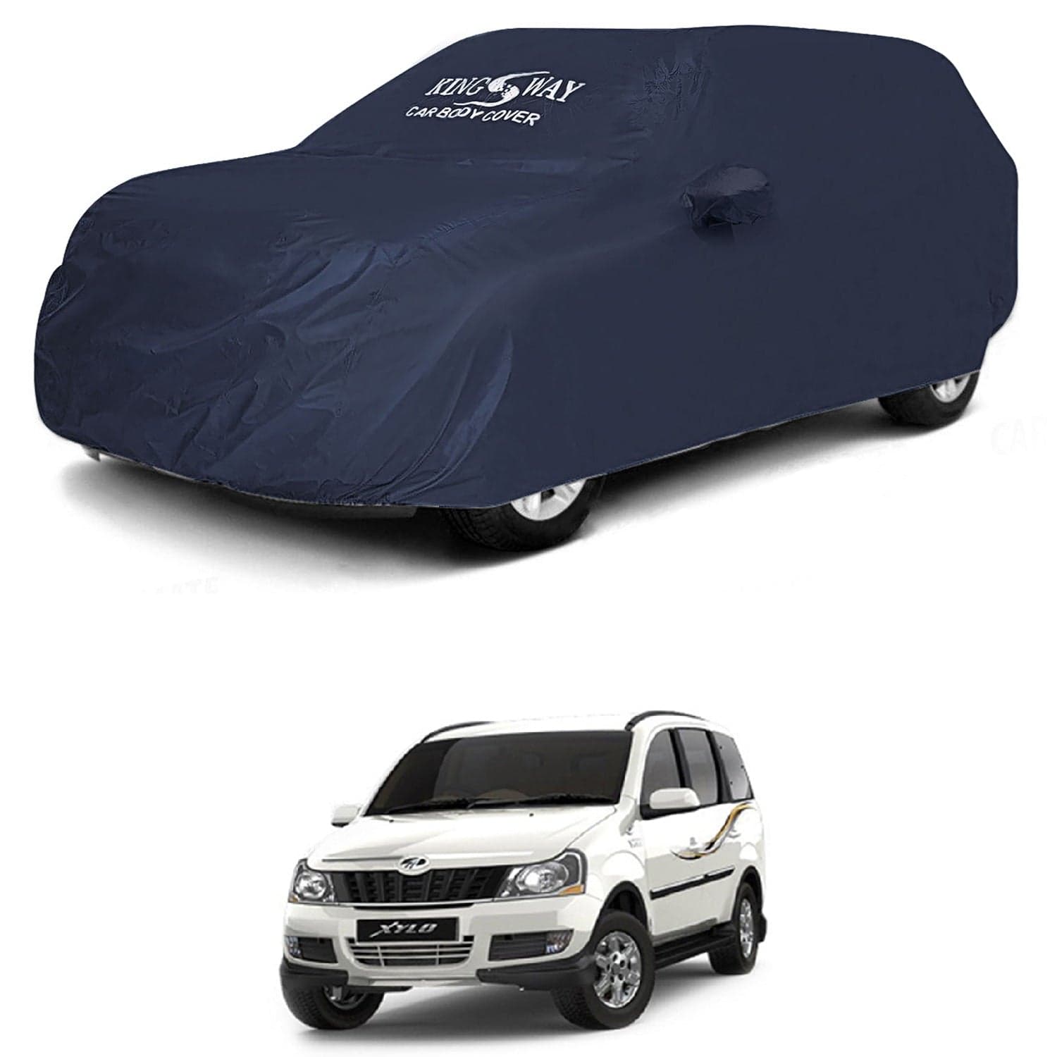 Accessories Waterproof Car Cover Only Compatible with Mahindra Xylo Year 2009 to 2017, Mirror Pockets, Bird Poop, All Weather, Scratch and UV Protection Car Body Cover, Grey
