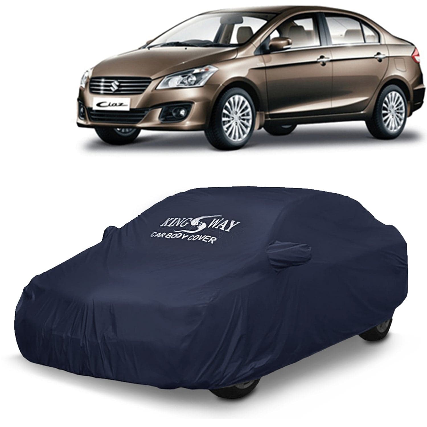 Accessories Waterproof Car Cover Only Compatible with Maruti Suzuki Ciaz Year 2014 to 2017, Mirror Pockets, All Weather, Bird Poop, Scratch and UV Protection Car Body Cover, Grey