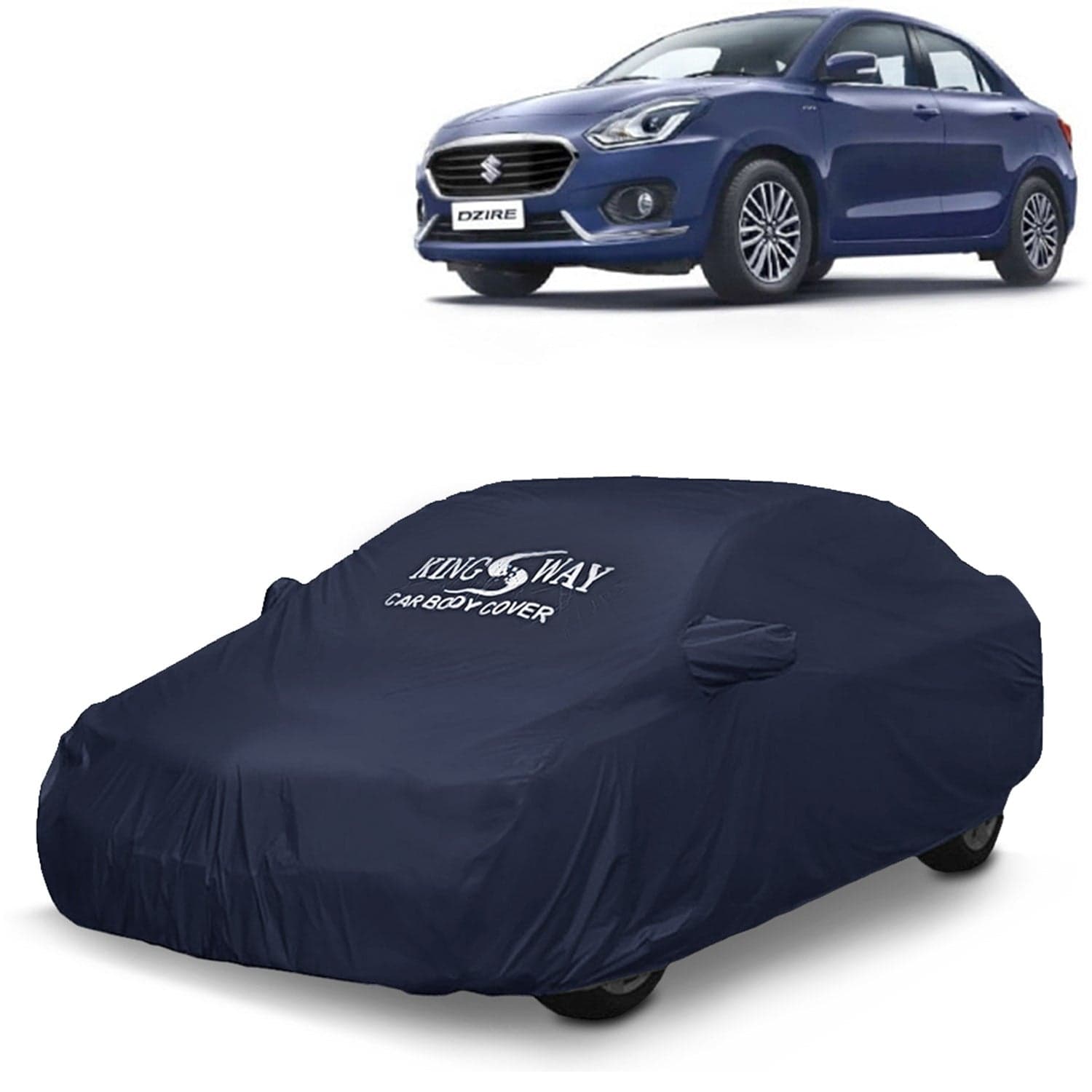 Accessories Waterproof Car Cover Only Compatible with Maruti Suzuki Swift Dzire Year 2017 to 2019, Mirror Pockets, All Weather, Bird Poop, Scratch and UV Protection Car Body Cover, Grey