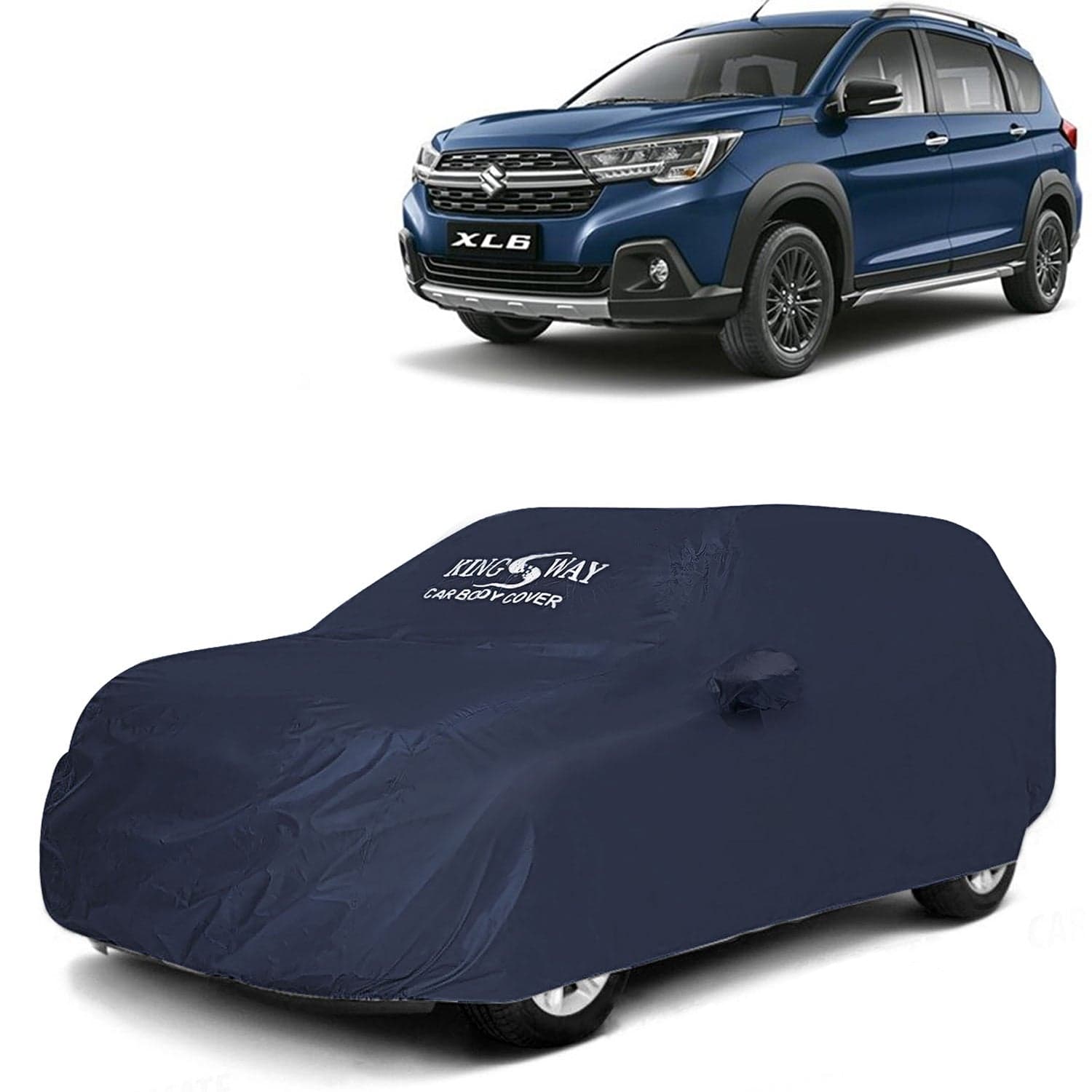 Accessories Waterproof Car Cover Only Compatible with Maruti Suzuki XL6 Year 2022 Onwards, Mirror Pockets, All Weather, Bird Poop, Scratch and UV Protection Car Body Cover, Grey