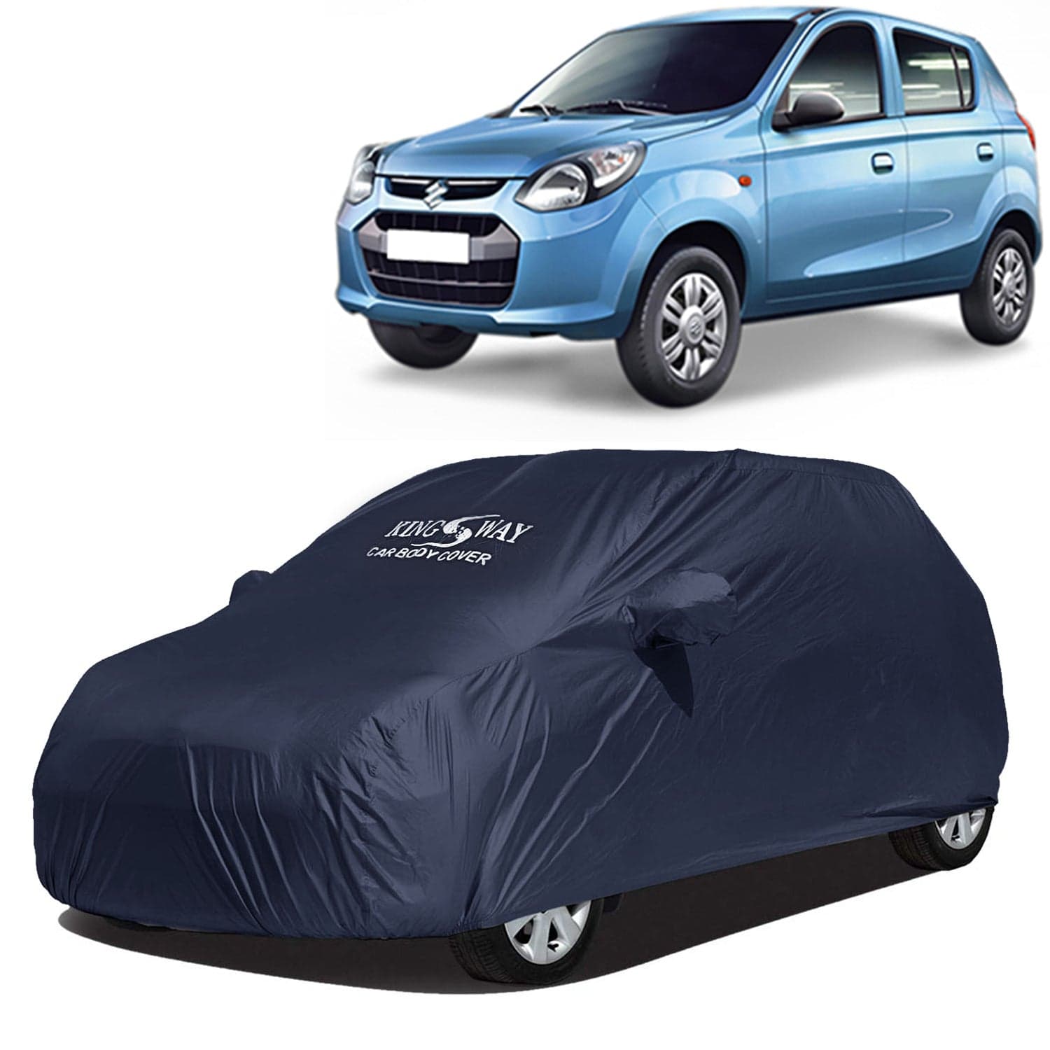Accessories Waterproof Car Cover Only Compatible with Maruti Suzuki Alto 800 Year 2012 to 2022, Mirror Pockets, All Weather, Bird Poop, Scratch and UV Protection Car Body Cover, Grey