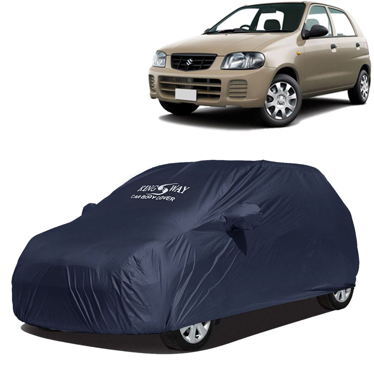 Accessories Waterproof Car Cover Only Compatible with Maruti Suzuki Alto 800 Year 2000 to 2012, Mirror Pockets, All Weather, Bird Poop, Scratch and UV Protection Car Body Cover, Grey