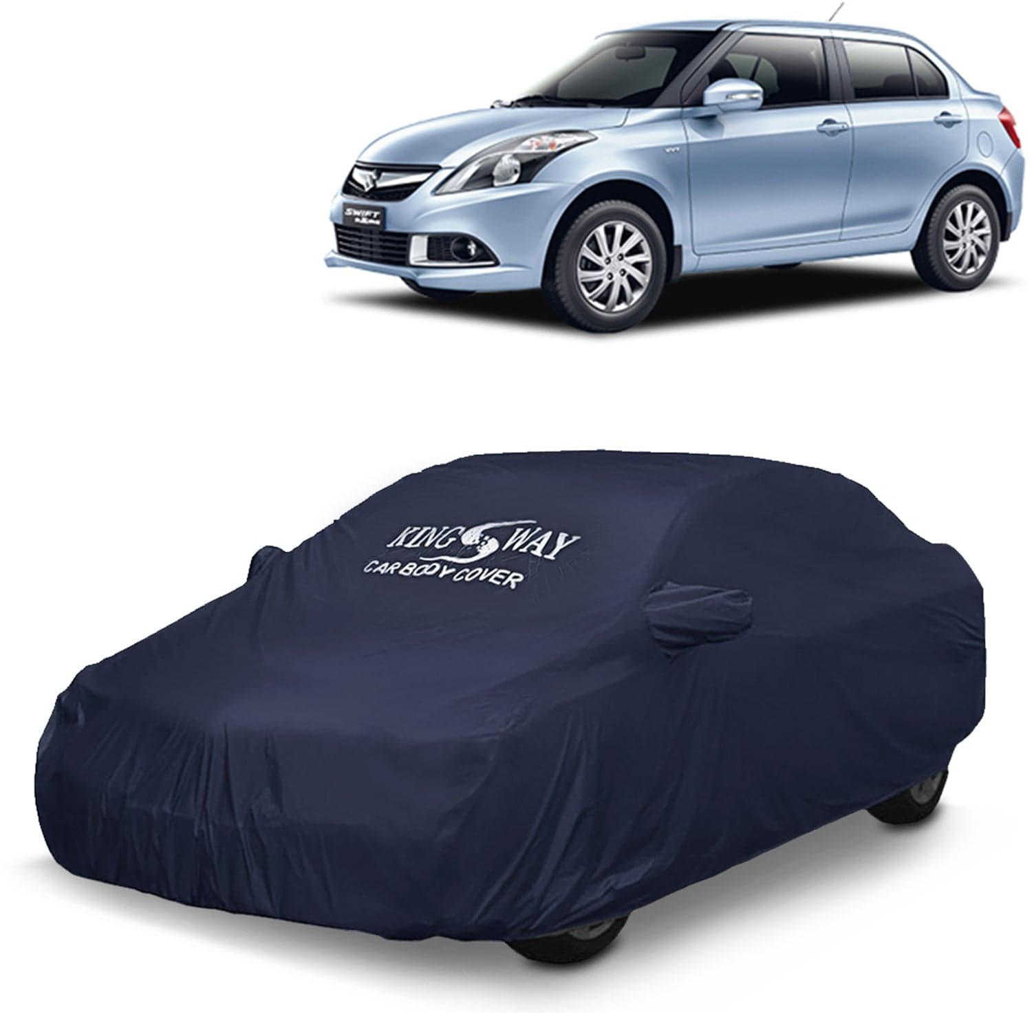 Accessories Waterproof Car Cover Only Compatible with Maruti Suzuki Swift Dzire Year 2012 to 2017, Mirror Pockets, All Weather, Bird Poop, Scratch and UV Protection Car Body Cover, Grey