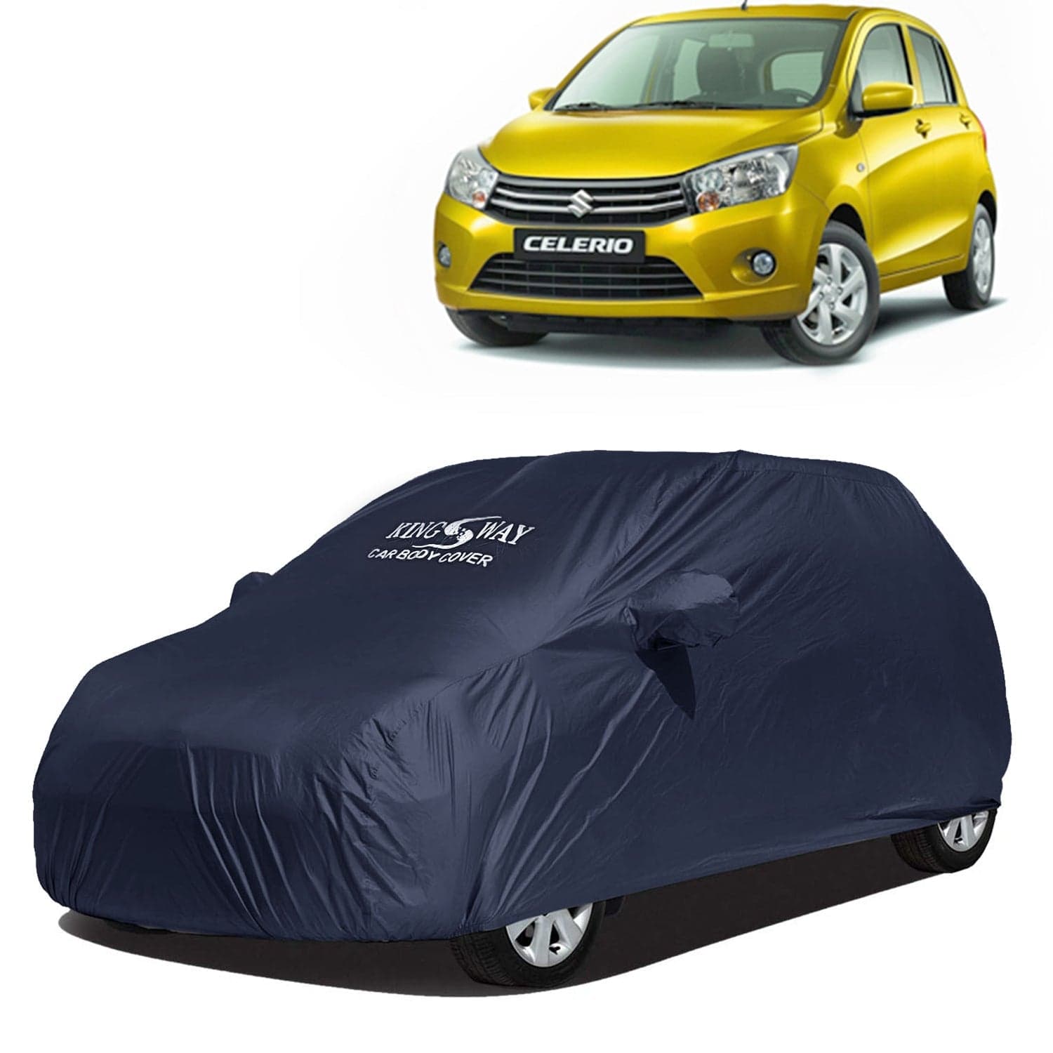 Accessories Waterproof Car Cover Only Compatible with Maruti Suzuki Celerio Year 2014 to 2021, Mirror Pockets, All Weather, Bird Poop, Scratch and UV Protection Car Body Cover, Grey