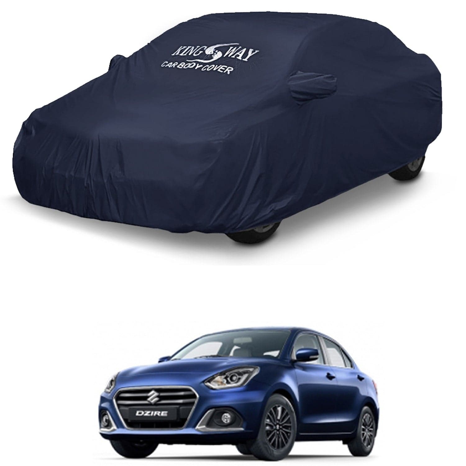 Accessories Waterproof Car Cover Only Compatible with Maruti Suzuki Swift Dzire Year 2020 to 2024, Mirror Pockets, Bird Poop, All Weather, Scratch and UV Protection Car Body Cover, Grey