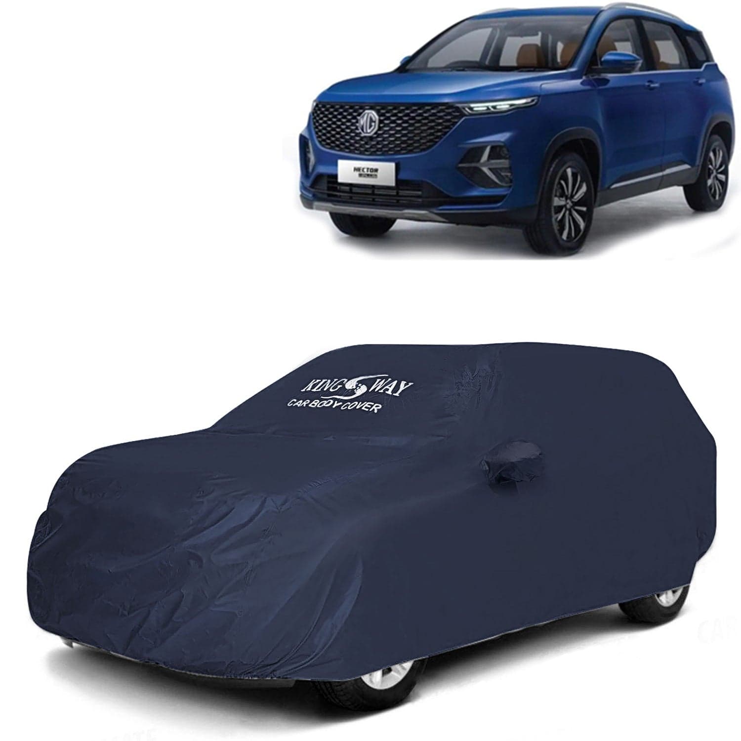 Accessories Waterproof Car Cover Only Compatible with Morris Garages (MG) Hector Plus Year 2020 Onwards, Mirror Pockets, All Weather, Bird Poop, Scratch and UV Protection Car Body Cover, Grey