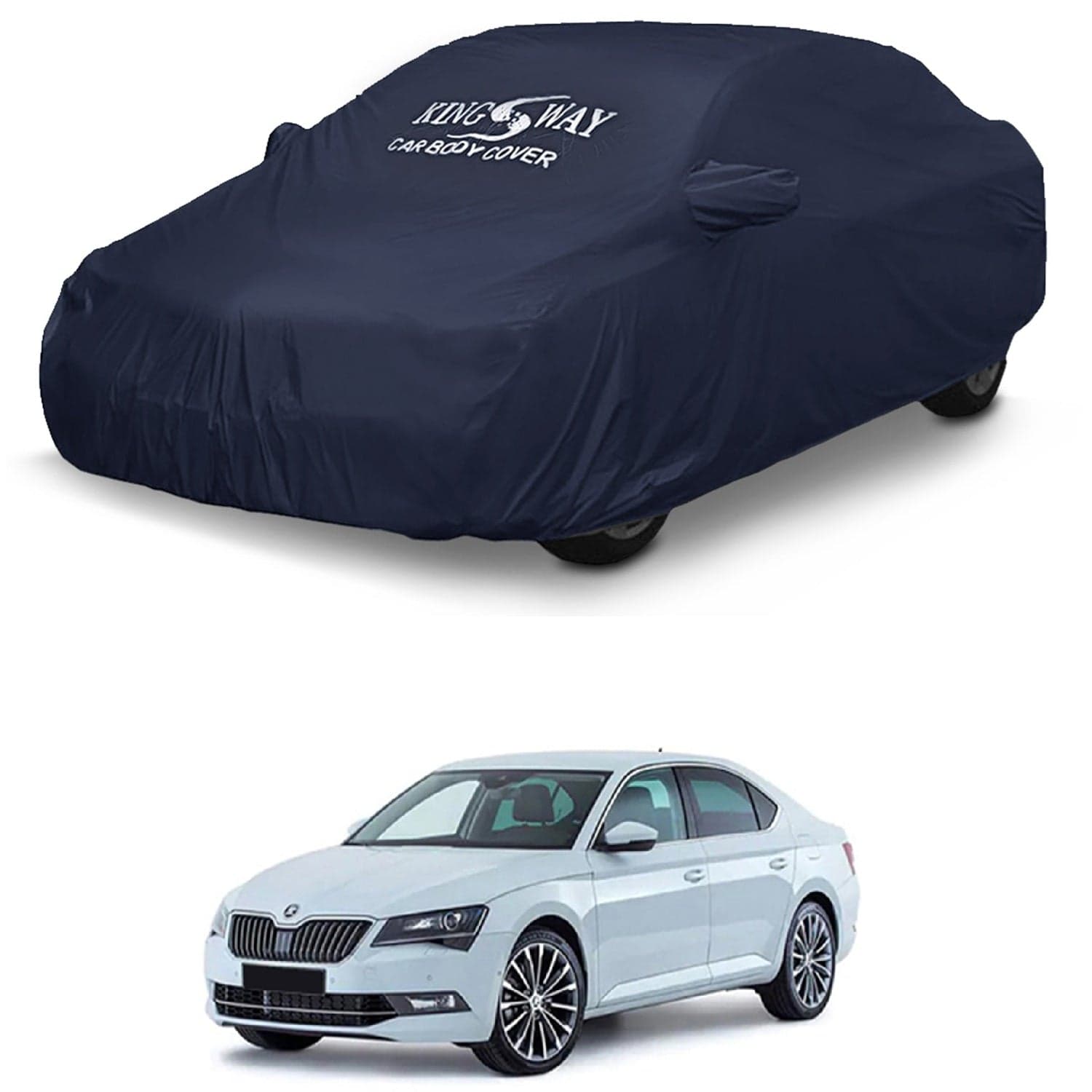Accessories Waterproof Car Cover Only Compatible with Skoda Superb Year 2020 to 2023, Mirror Pockets, Bird Poop, All Weather, Scratch and UV Protection Car Body Cover, Grey