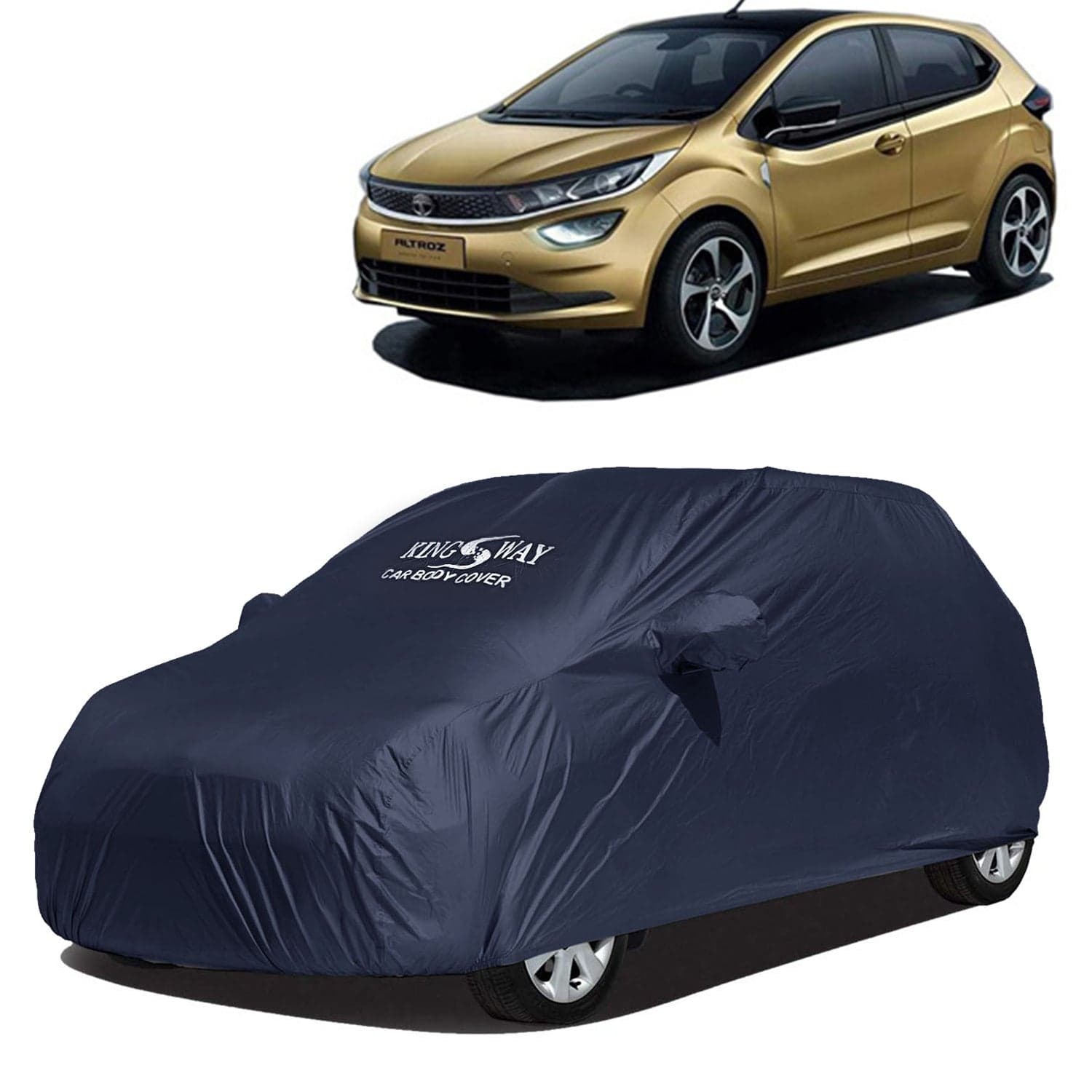 Accessories Waterproof Car Cover Only Compatible with Tata Altroz Year 2020 Onwards, Mirror Pockets, All Weather, Bird Poop, Scratch and UV Protection Car Body Cover, Grey