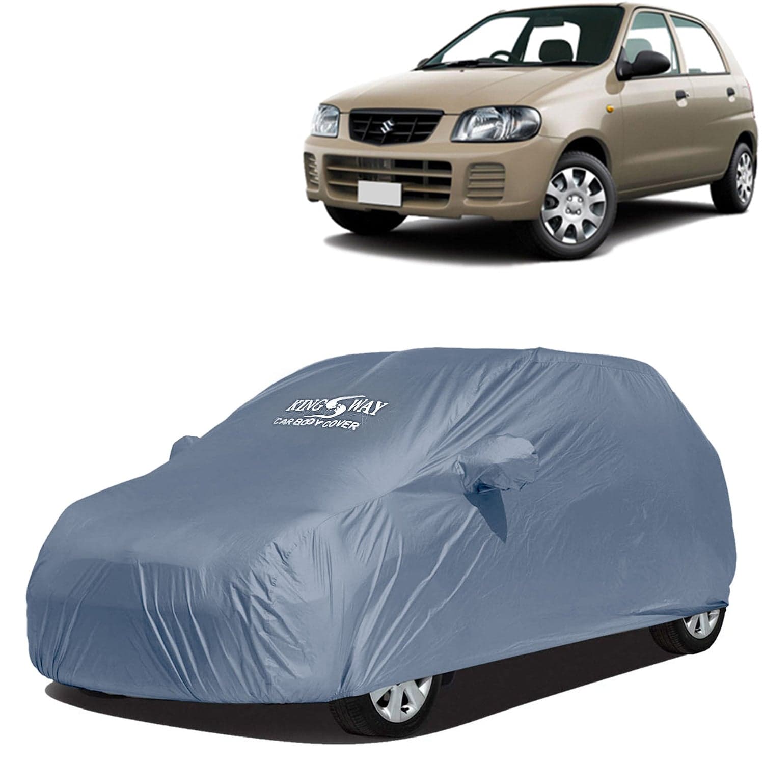 Alto 800 Car Body Cover Dustproof with Mirror Pockets for (Year 2000 to 2012), Compatible with Maruti Suzuki Alto 800 Car Cover, Comes with Bird Poop, Scratch and UV Protection, Grey Matty