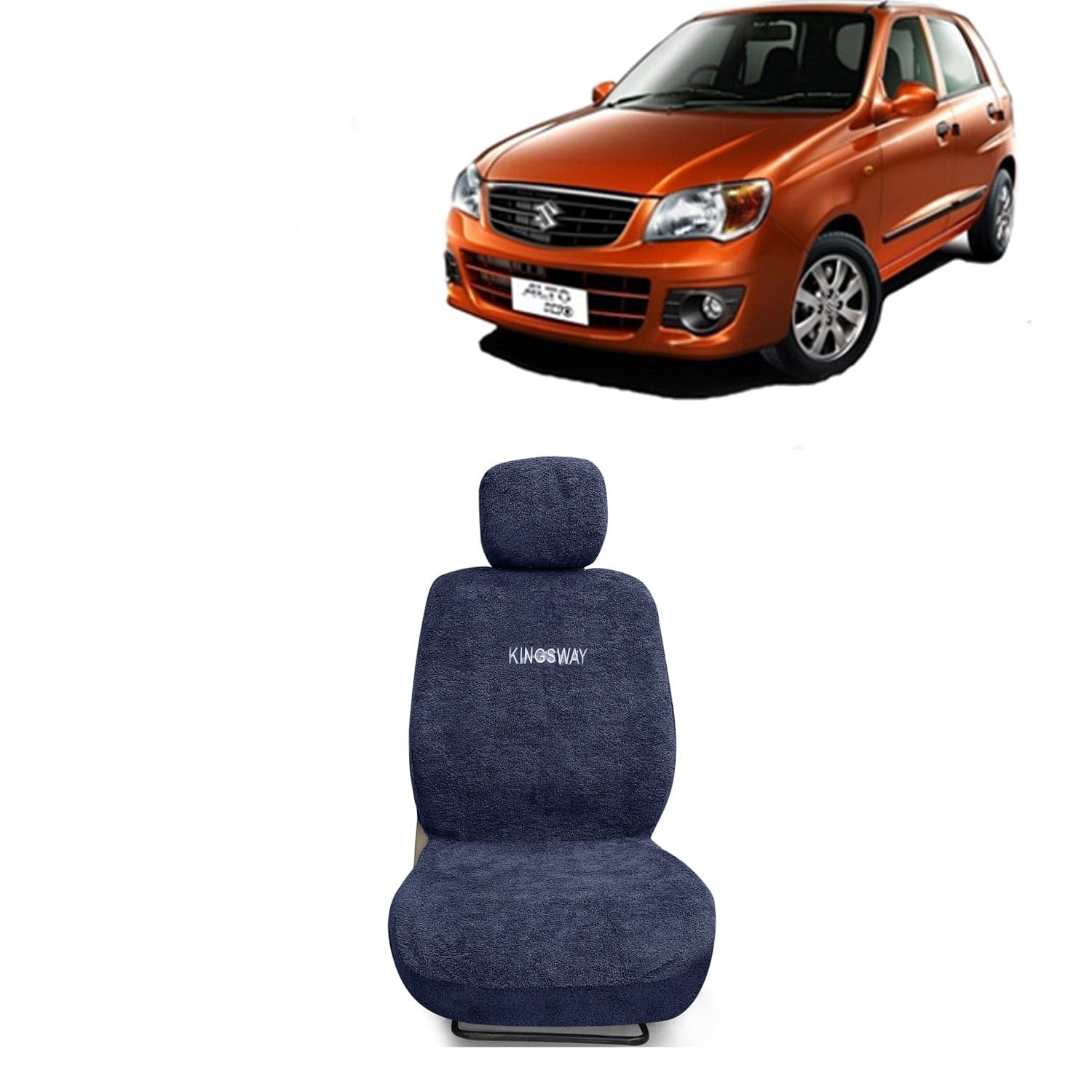 Alto K10 Seat Cover for (Year 2010 to 2014) All Model, Towel Fabric Car Seat Covers Compatible with Maruti Suzuki Alto K10, Complete Set (Car Specific Front + Rear Seat Covers), Grey Color