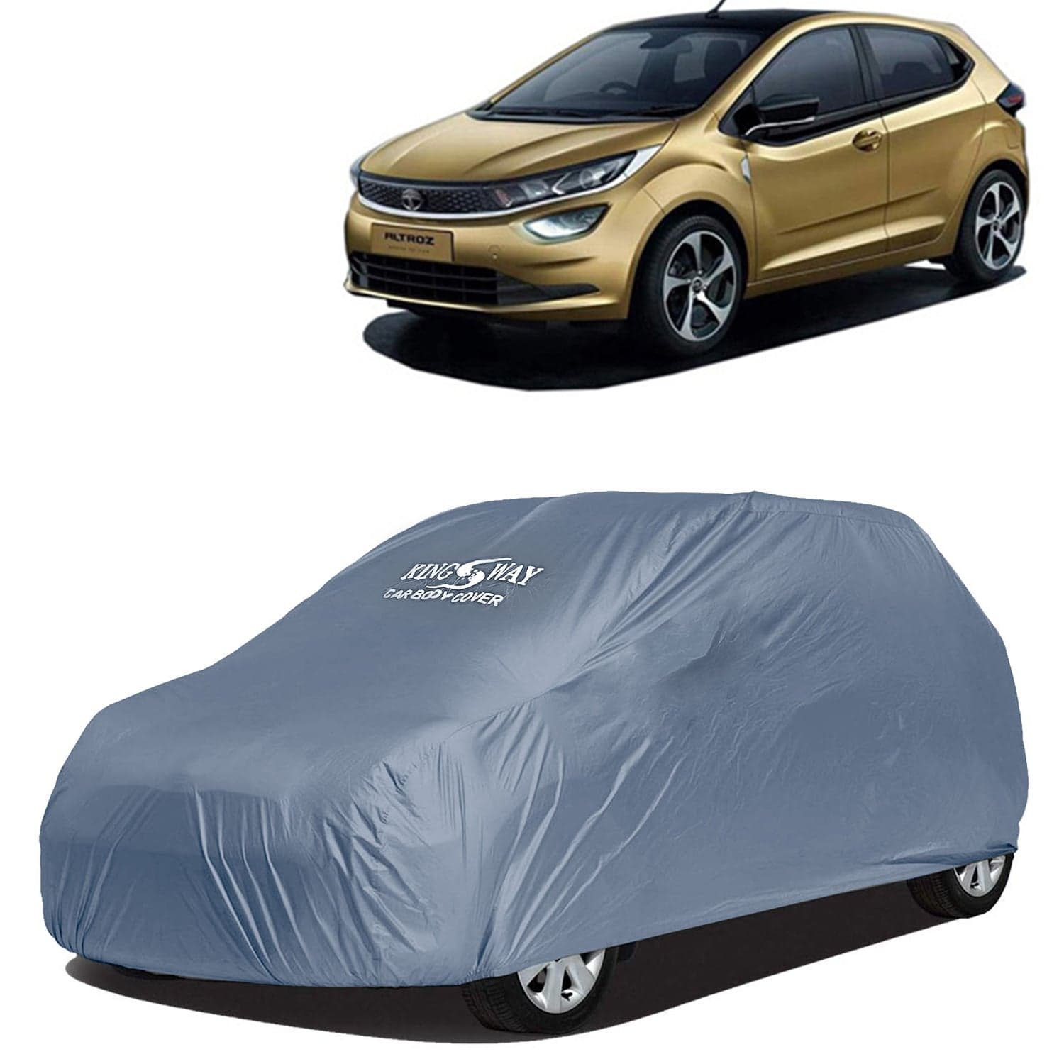 Altroz Car Body Cover Dustproof for (Year 2020 Onwards) All Model, Compatible with Tata Altroz Car Cover, Comes with Bird Droppings, Scratch, UV and Paint Protection, Grey Matty
