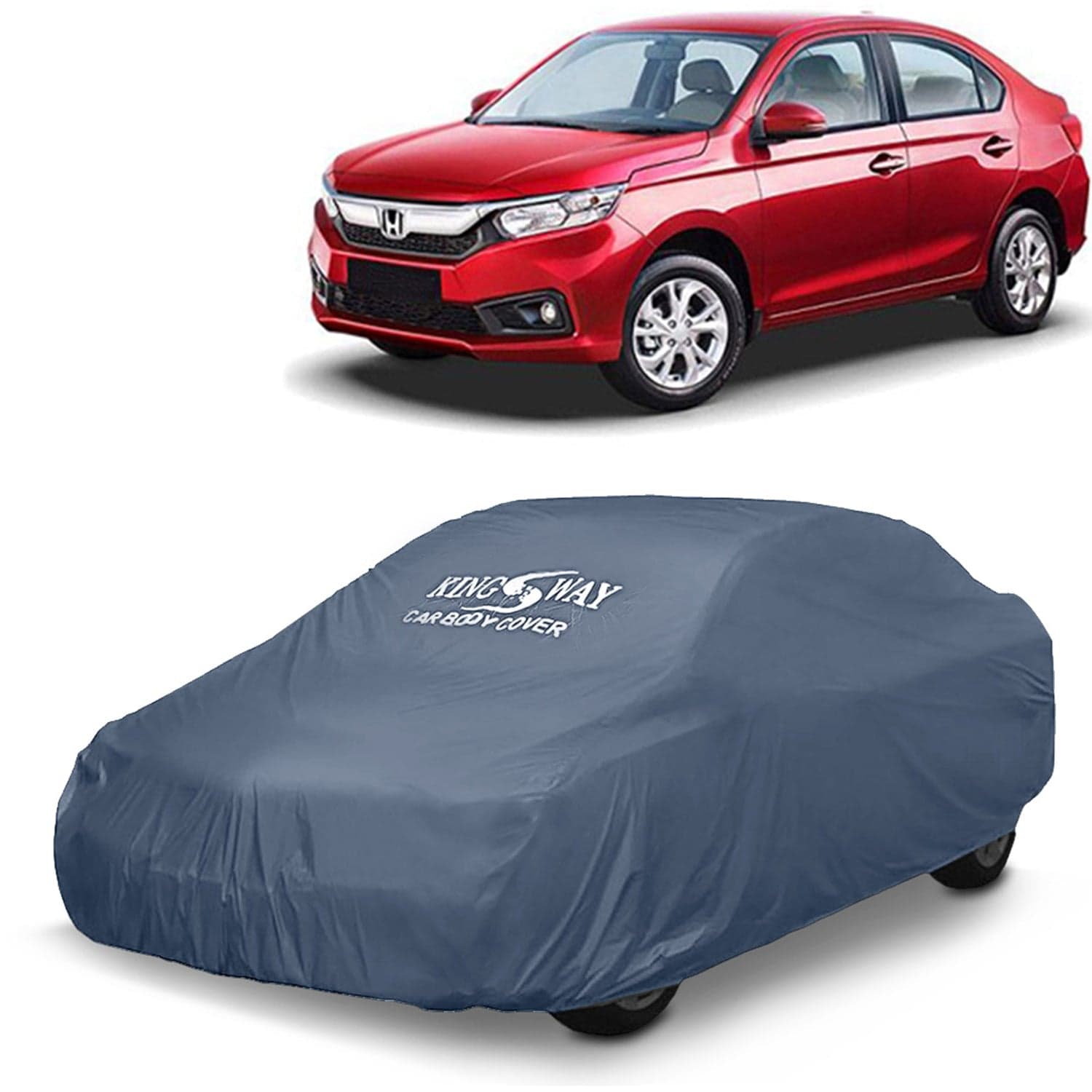 Amaze Car Body Cover Dustproof for (Year 2018 to 2020) All Model, Compatible with Honda Amaze Car Cover, Comes with Bird Droppings, Scratch, UV and Paint Protection, Grey Matty