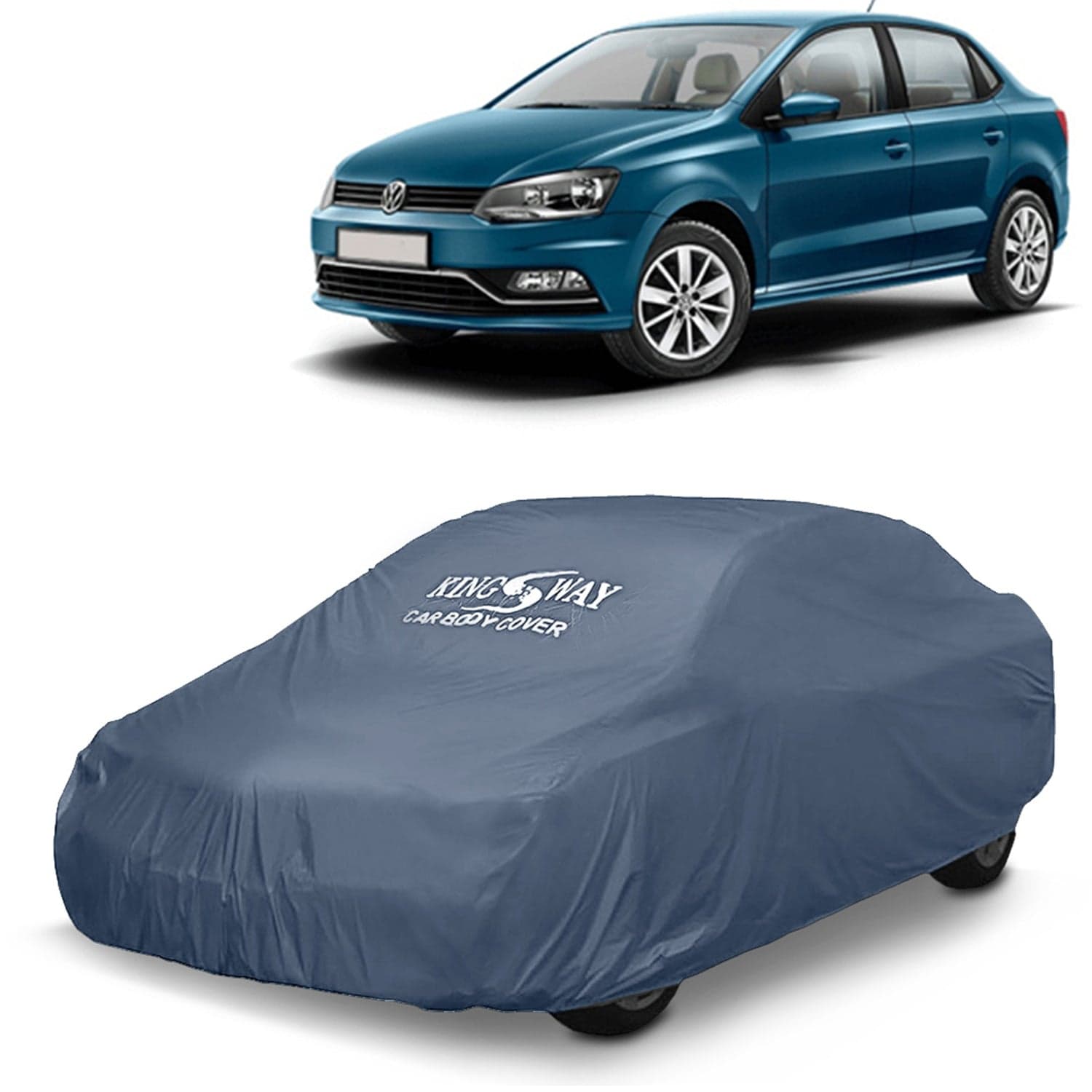 Ameo Car Body Cover Dustproof for (Year 2016 to 2020) All Model, Compatible with Volkswagen Ameo Car Cover, Comes with Bird Droppings, Scratch, UV and Paint Protection, Grey Matty