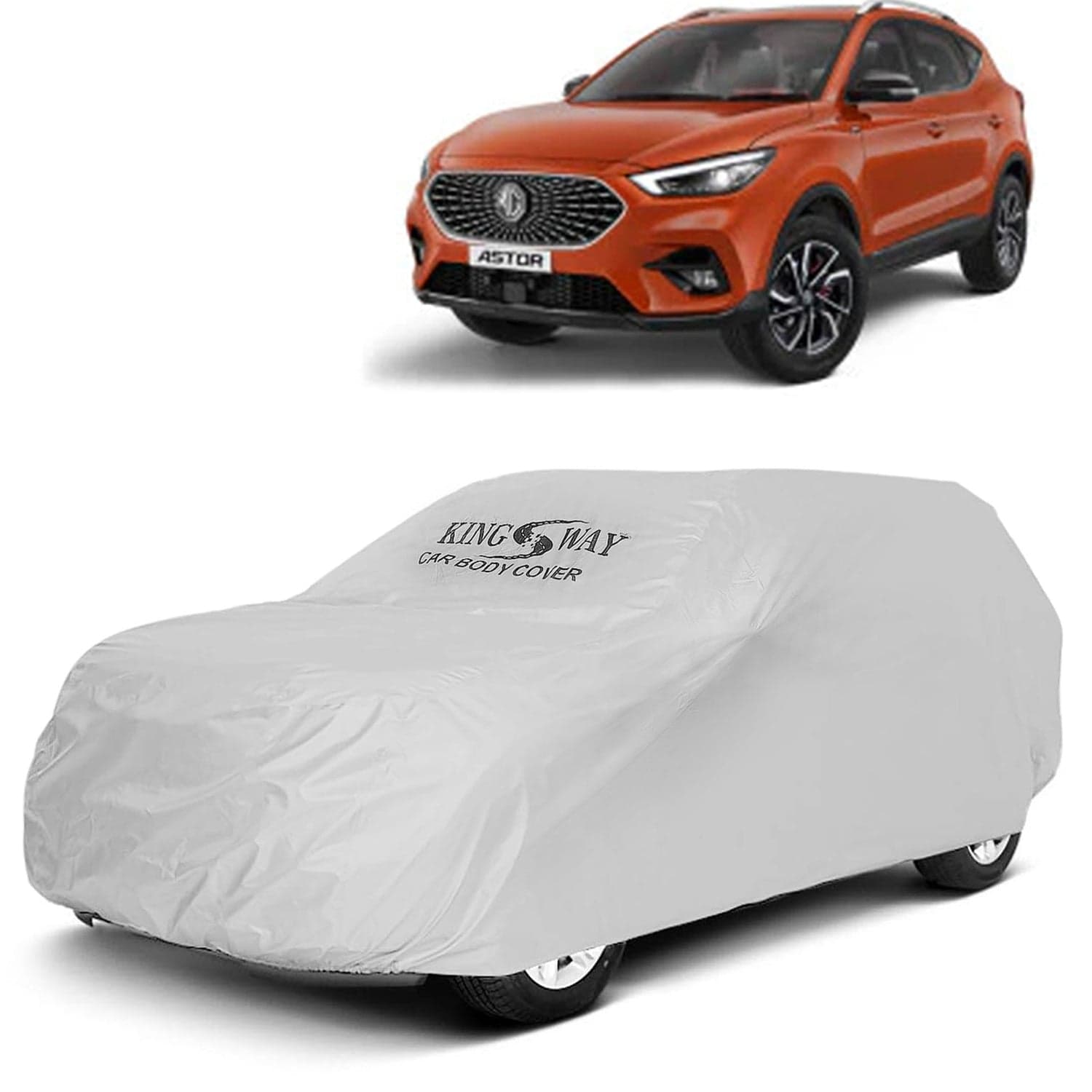 Astor Car Body Cover Dustproof for (Year 2021 Onwards) All Model, Compatible with Morris Garages (MG) Astor Car Cover, Comes with Bird Poop, Scratch, UV and Paint Protection, Silver Matty