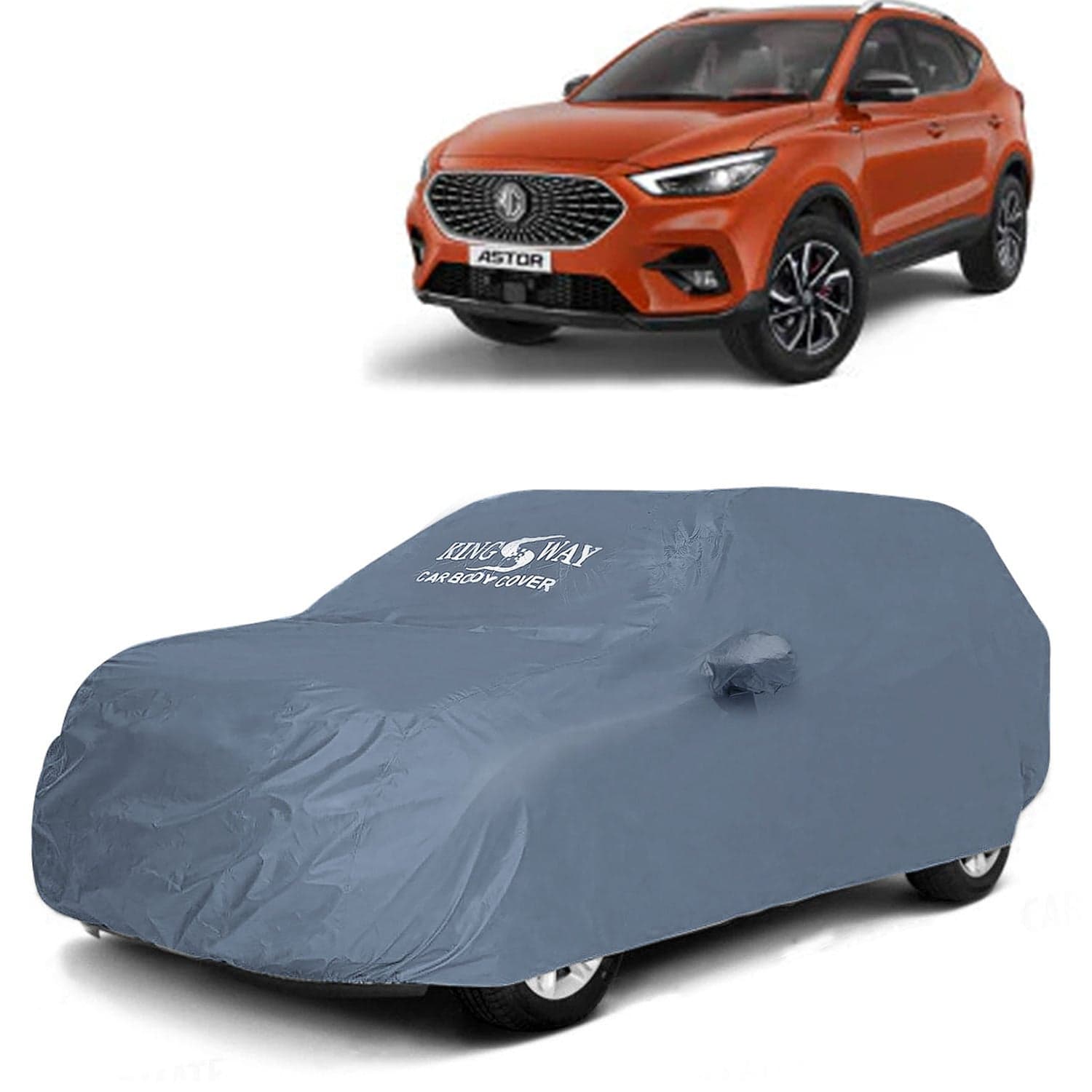 Astor Car Body Cover Dustproof with Mirror Pockets for (Year 2021 Onwards), Compatible with Morris Garages (MG) Astor Car Cover, Comes with Bird Poop, Scratch and UV Protection, Grey Matty