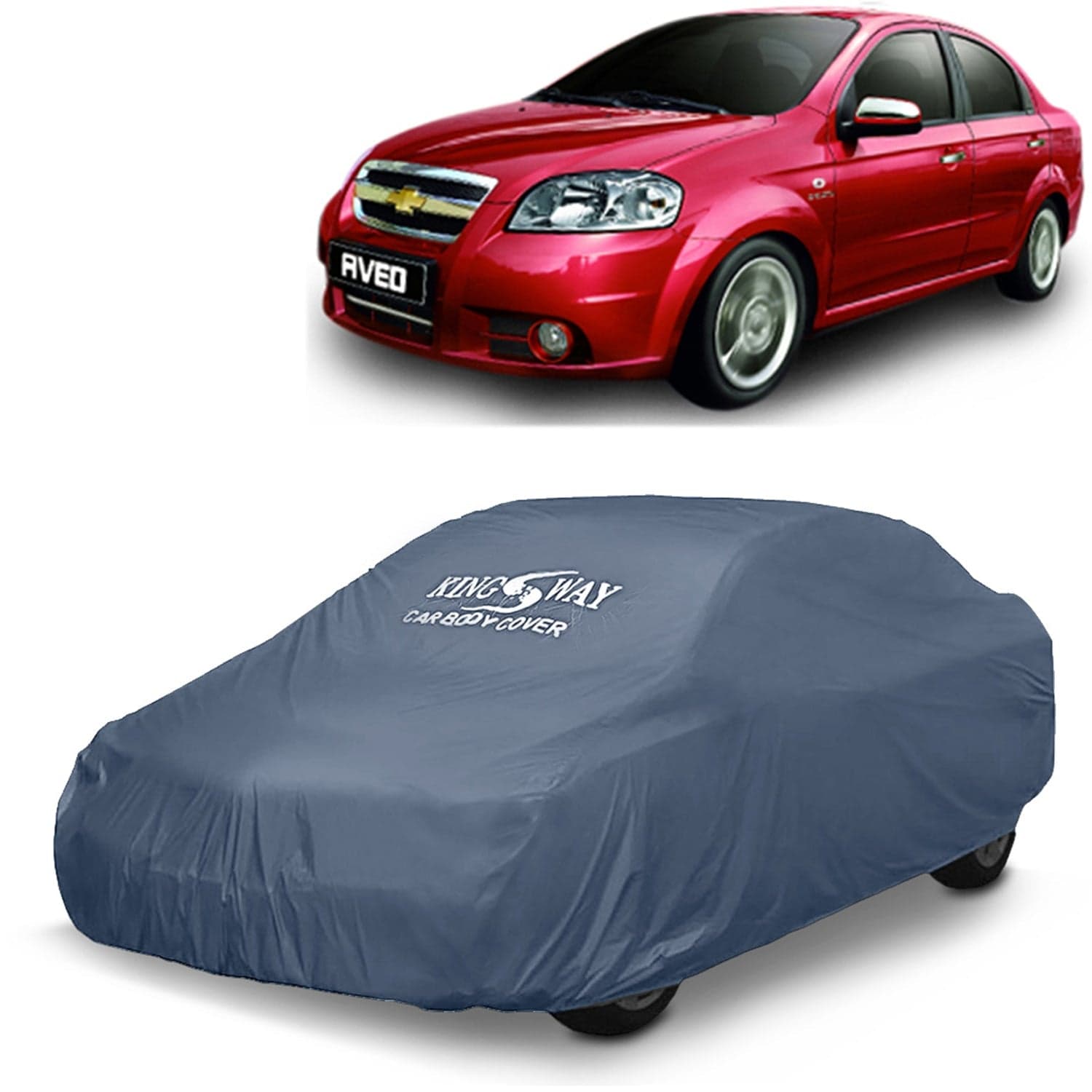 Aveo Car Body Cover Dustproof for (Year 2007 to 2012) All Model, Compatible with Chevrolet Aveo Car Cover, Comes with Bird Droppings, Scratch, UV and Paint Protection, Grey Matty