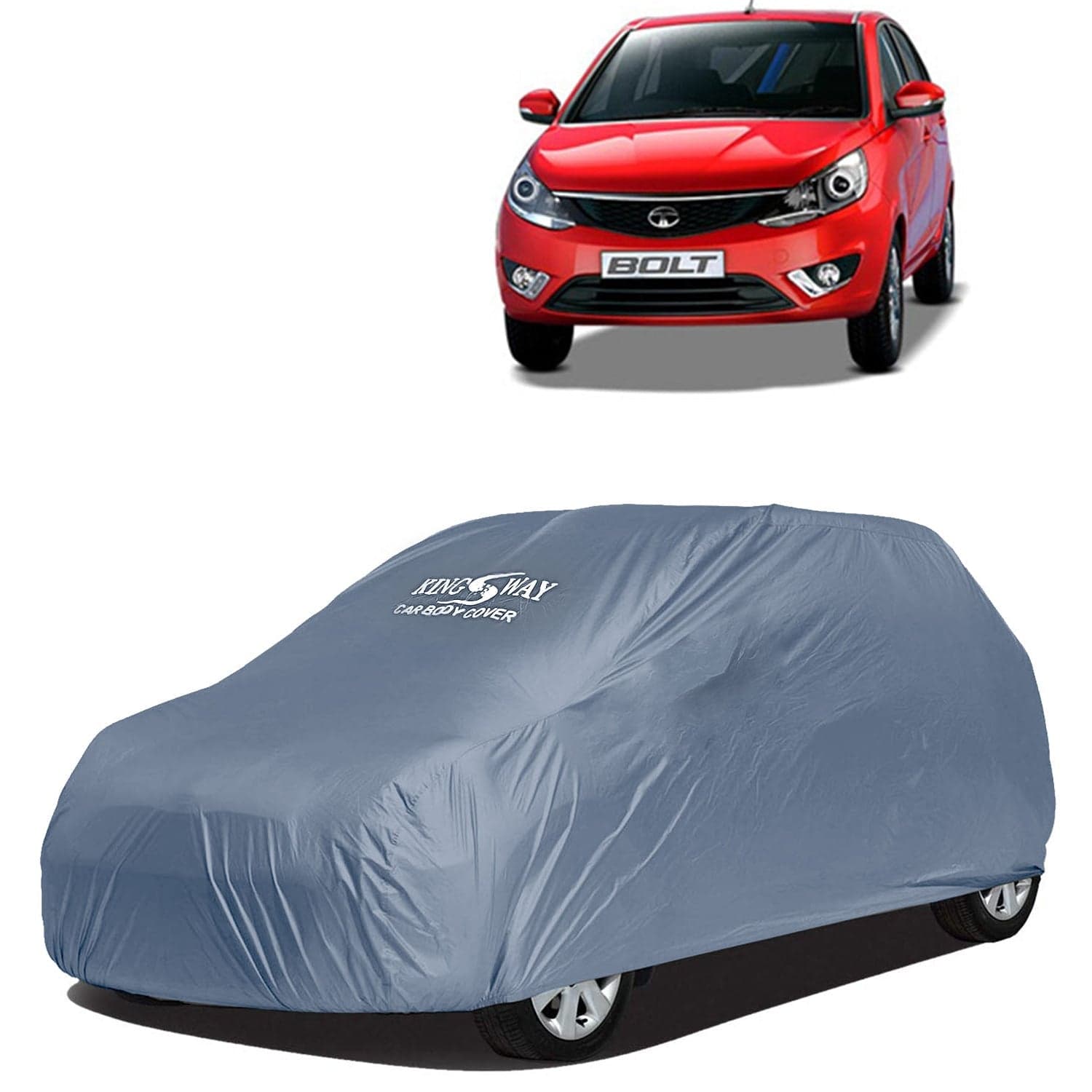 Bolt Car Body Cover Dustproof for (Year 2014 to 2019) All Model, Compatible with Tata Bolt Car Cover, Comes with Bird Droppings, Scratch, UV and Paint Protection, Grey Matty