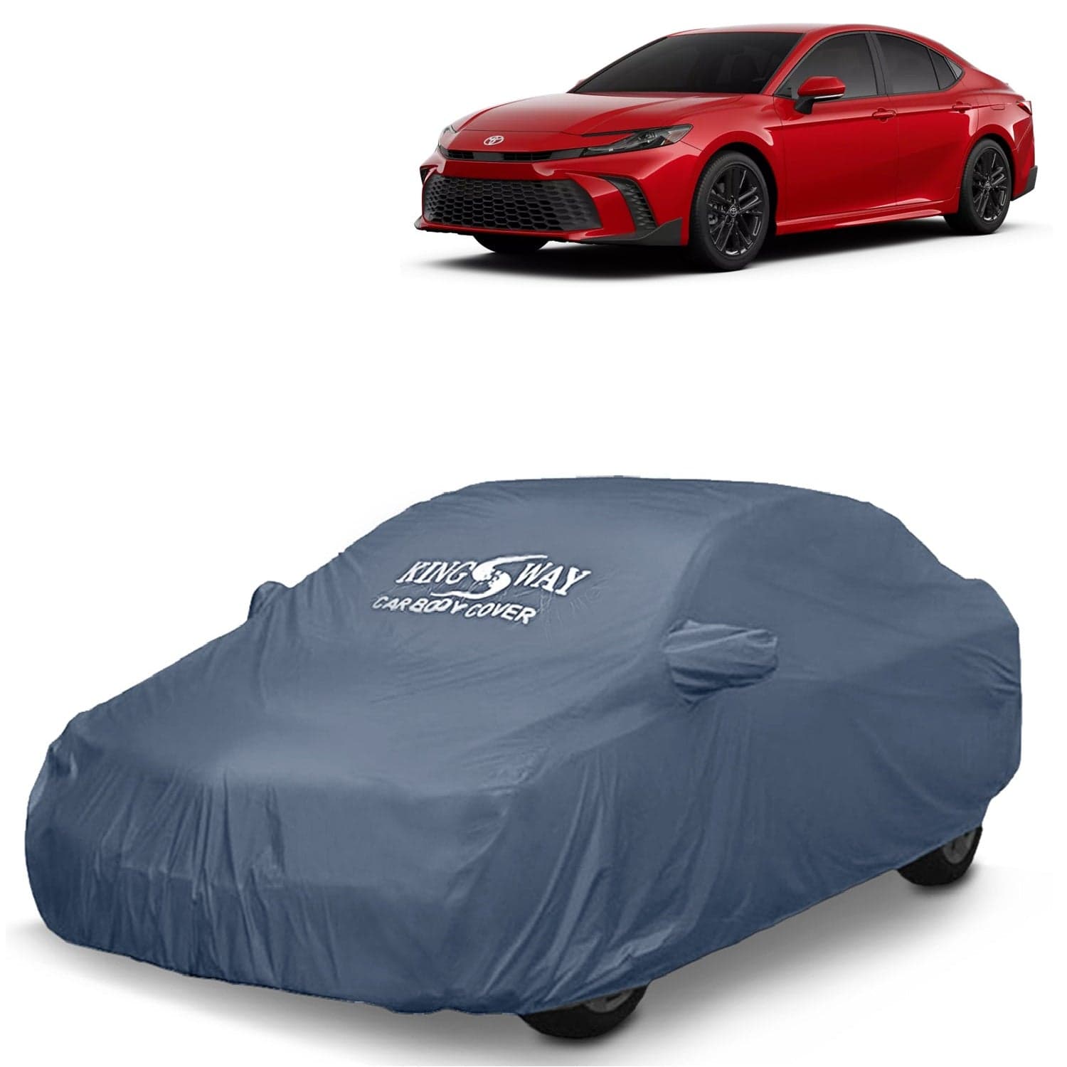 Camry Car Body Cover Dustproof with Mirror Pockets for (Year 2025 Onwards), Compatible with Toyota Camry Car Cover, Comes with Bird Poop, Scratch, UV and Paint Protection, Grey Matty
