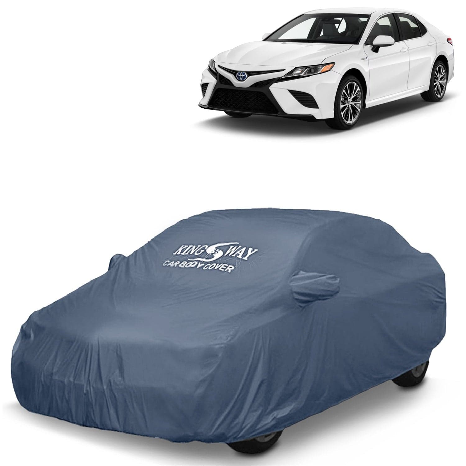 Camry Car Body Cover Dustproof with Mirror Pockets for (Year 2018 to 2024), Compatible with Toyota Camry Car Cover, Comes with Bird Poop, Scratch, UV and Paint Protection, Grey Matty