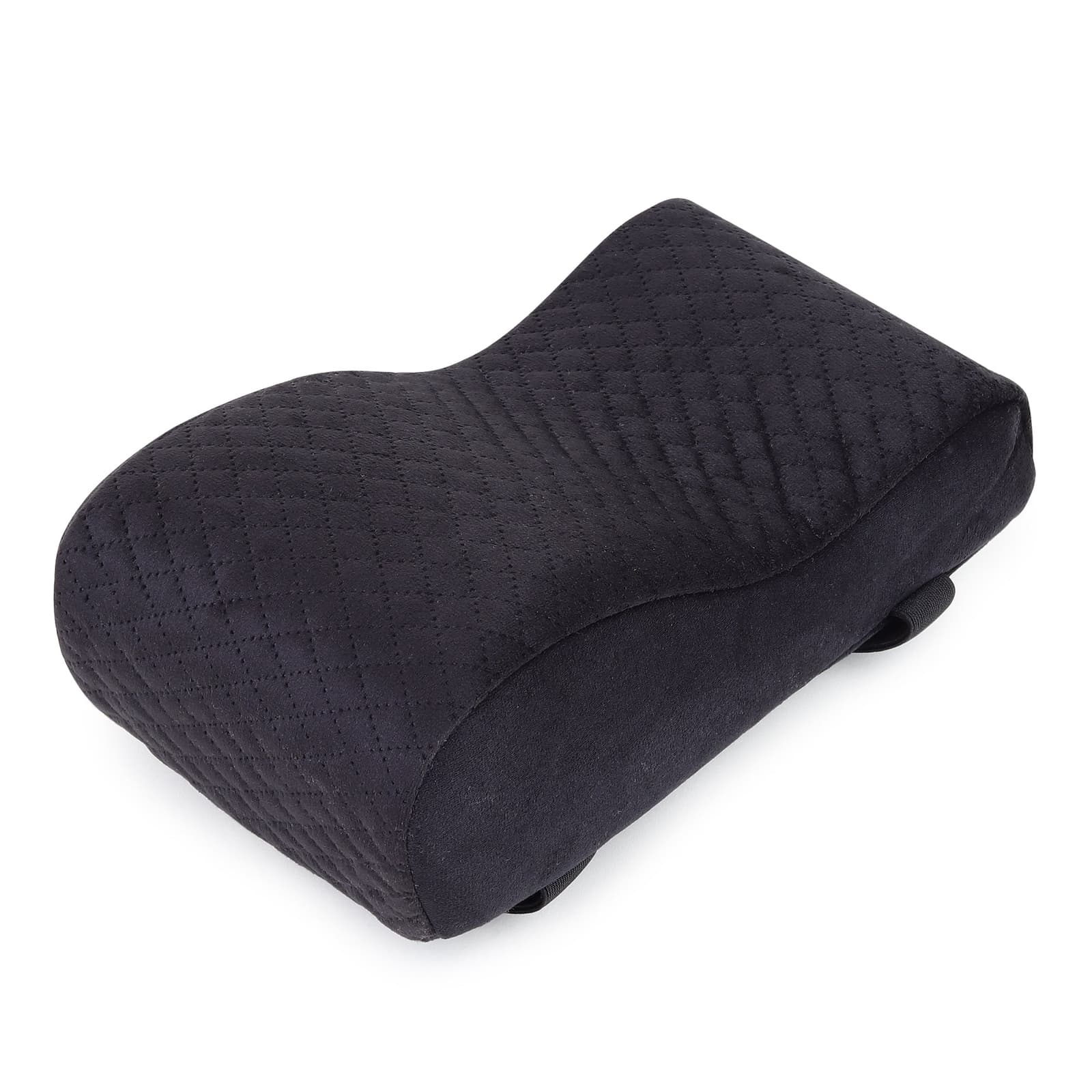 Car Accessories Centre Console Armrest Cushion Pillow Pad, Long Drive Travel Comfort Memory Foam Car Cushion in Black, Super Soft and Super Comfort Dotted Design, Pack of 1