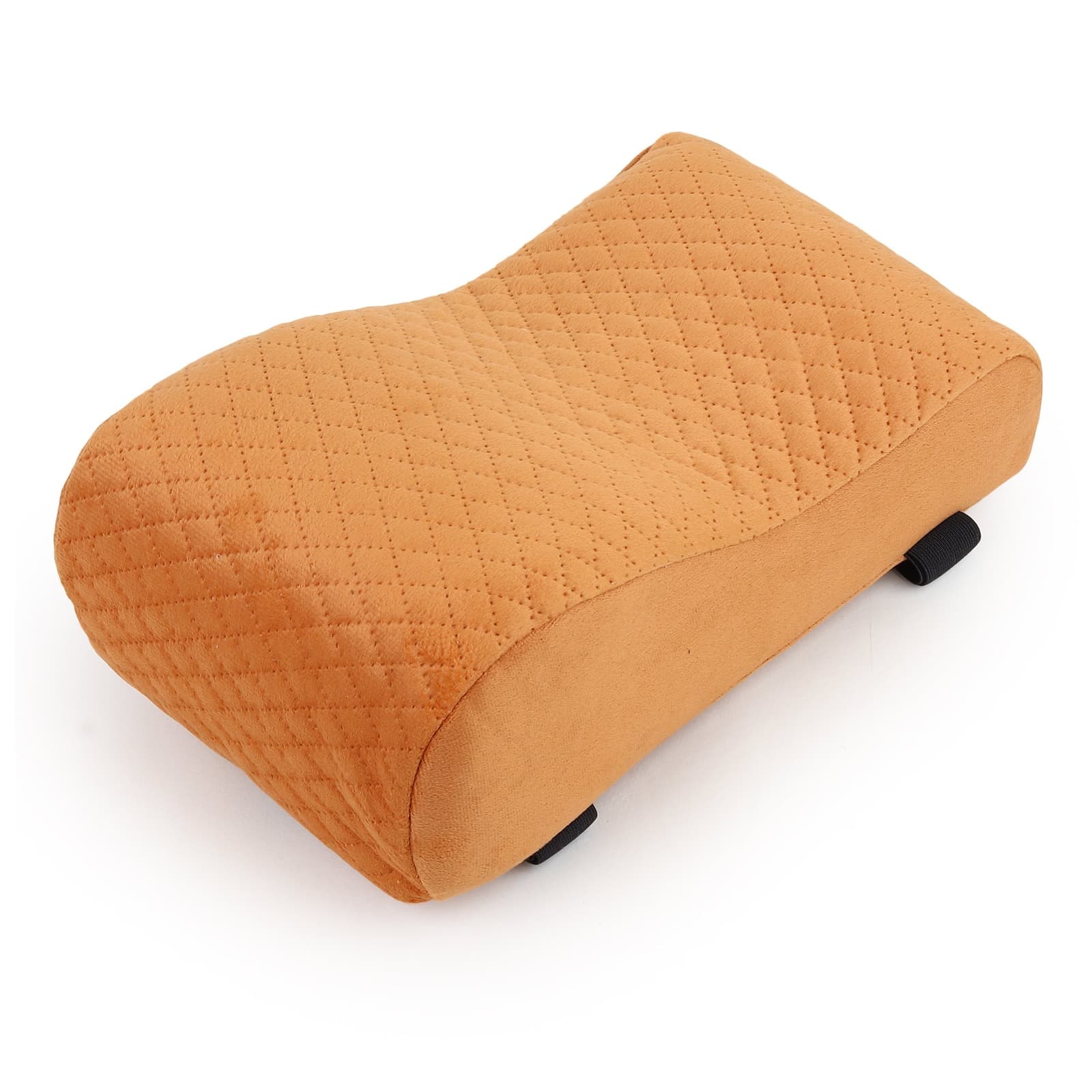 Car Accessories Centre Console Armrest Cushion Pillow Pad, Long Drive Travel Comfort Memory Foam Car Cushion in Tan, Super Soft and Super Comfort Dotted Design, Pack of 1