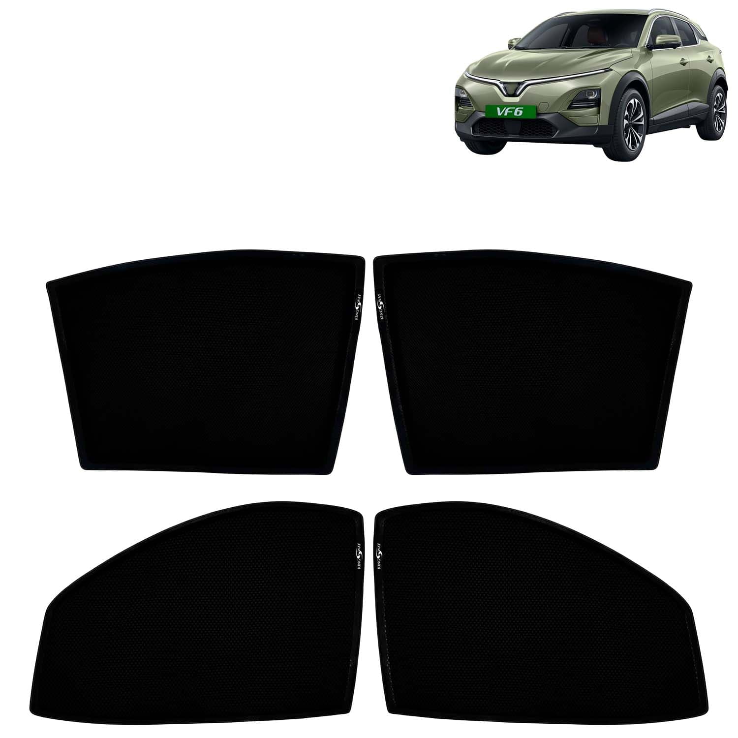 Car Sun Shade Curtains Only Compatible with VinFast VF 6 (2026 Onwards) | Z-Black Fix-Type (Non-Magnetic) | UV & Heat Protection | Pack of 4 Pcs
