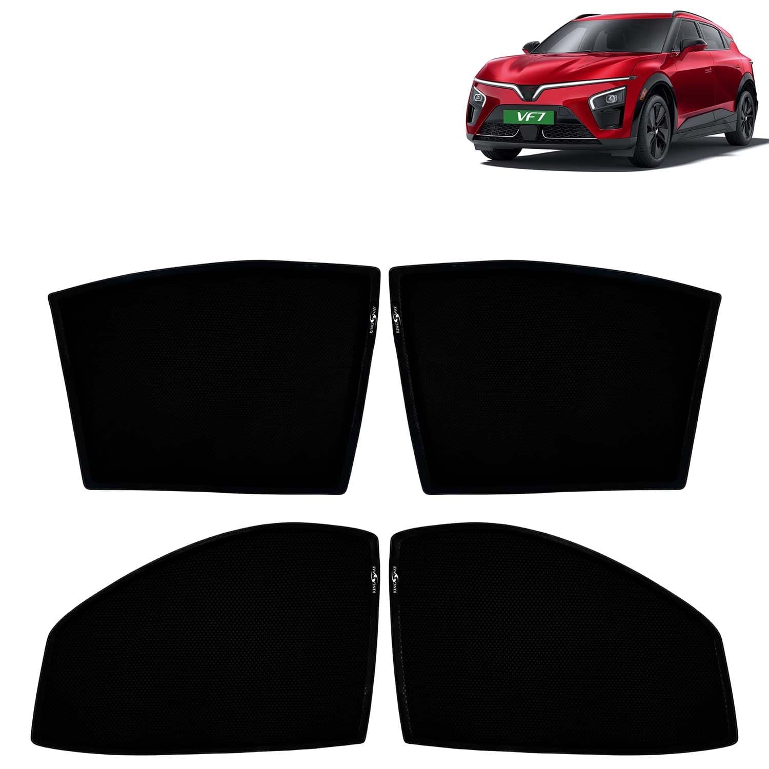 Car Sun Shade Curtains Only Compatible with VinFast VF 7 (2026 Onwards) | Z-Black Fix-Type (Non-Magnetic) | UV & Heat Protection | Pack of 4 Pcs