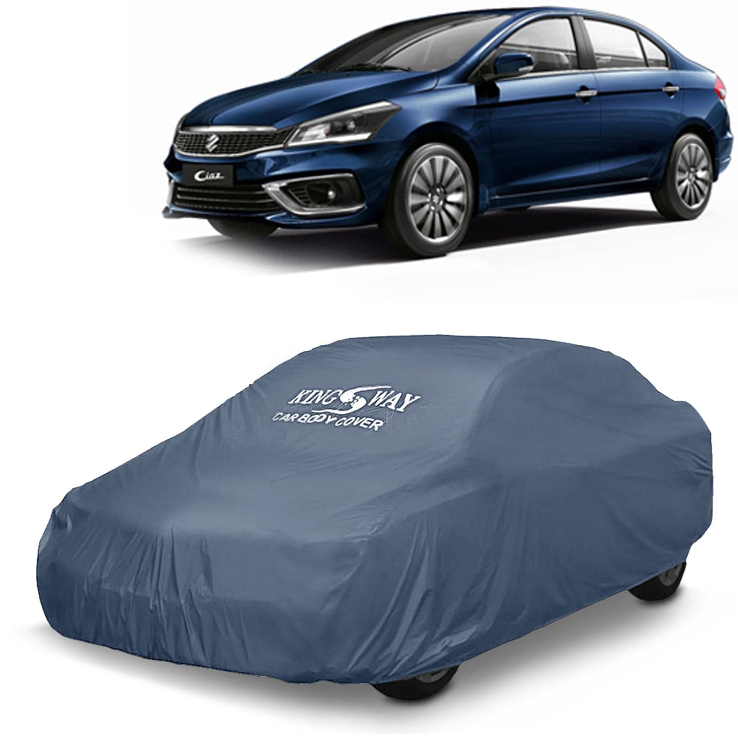 Ciaz Car Body Cover Dustproof for (Year 2018 Onwards) All Model, Compatible with Maruti Suzuki Ciaz Car Cover, Comes with Bird Droppings, Scratch, UV and Paint Protection, Grey Matty