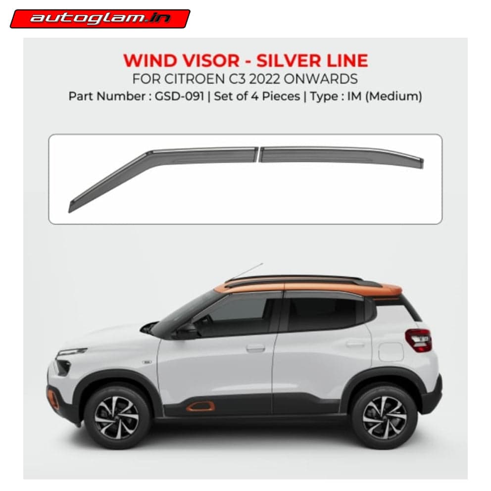 CITRON C3 2022 ONWARDS WIND VISOR-SILVER LINE | AGCIT564WV
