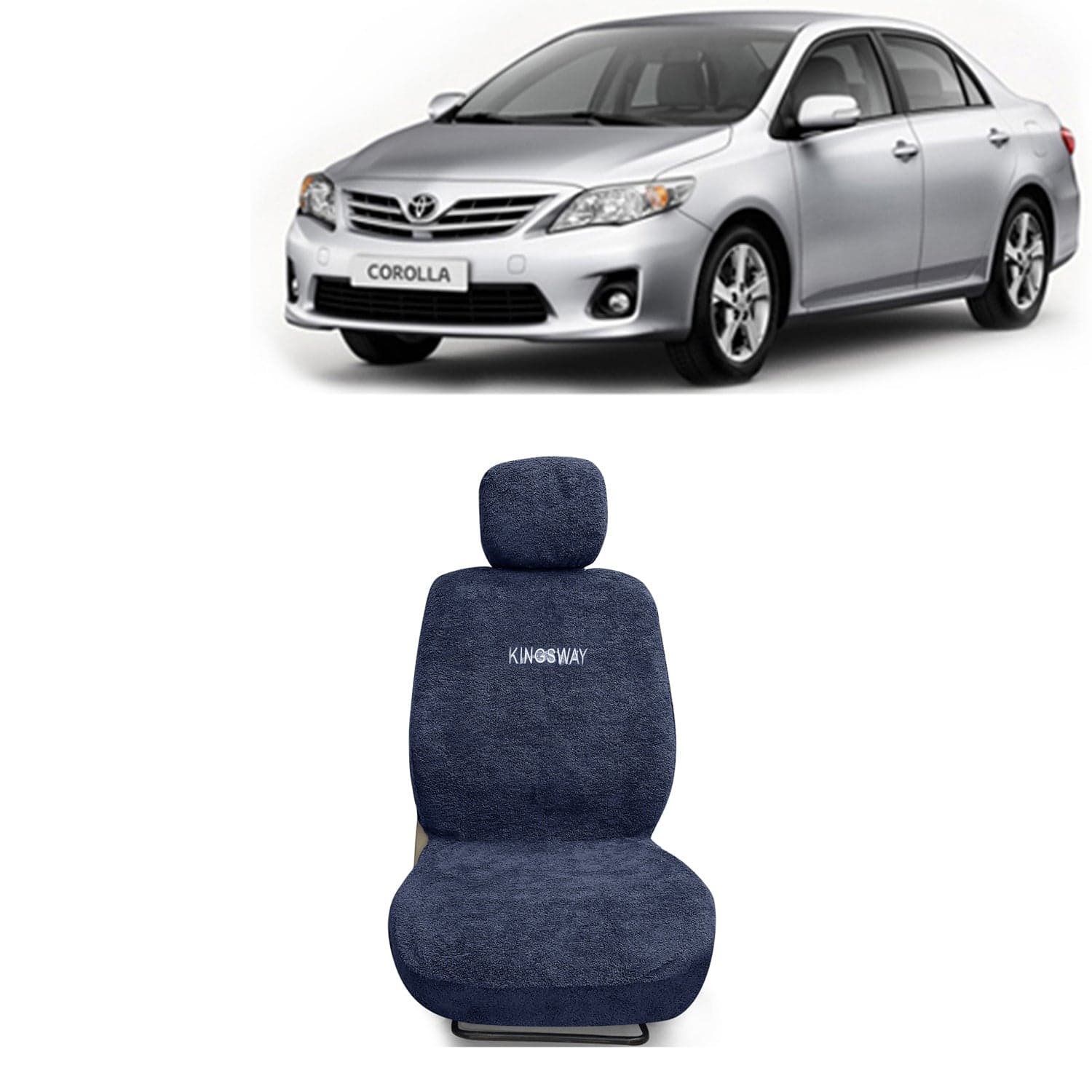 Corolla Altis Seat Cover for (Year 2007 to 2013), Towel Fabric Car Seat Covers Compatible with Toyota Corolla Altis, Complete Set (Car Specific Front + Rear Seat Covers), Grey Color