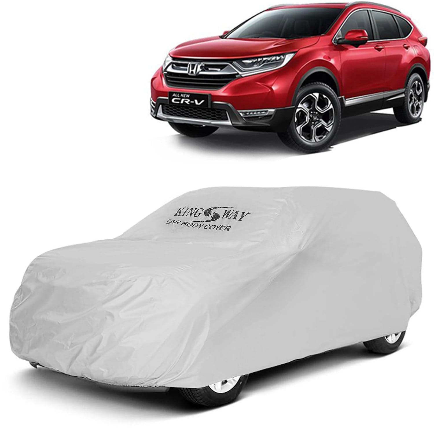 CRV Car Body Cover Dustproof for (Year 2019 to 2020) All Model, Compatible with Honda CRV Car Cover, Comes with Bird Droppings, Scratch, UV and Paint Protection, Silver Matty
