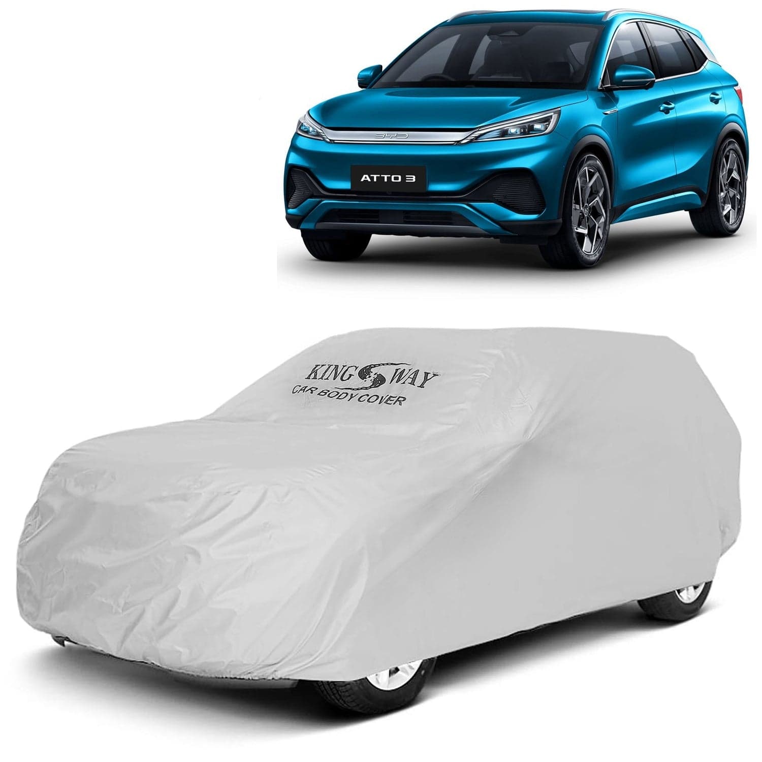Dustproof Car Body Cover for BYD ATTO 3 (2022 Onwards) - Silver Matty