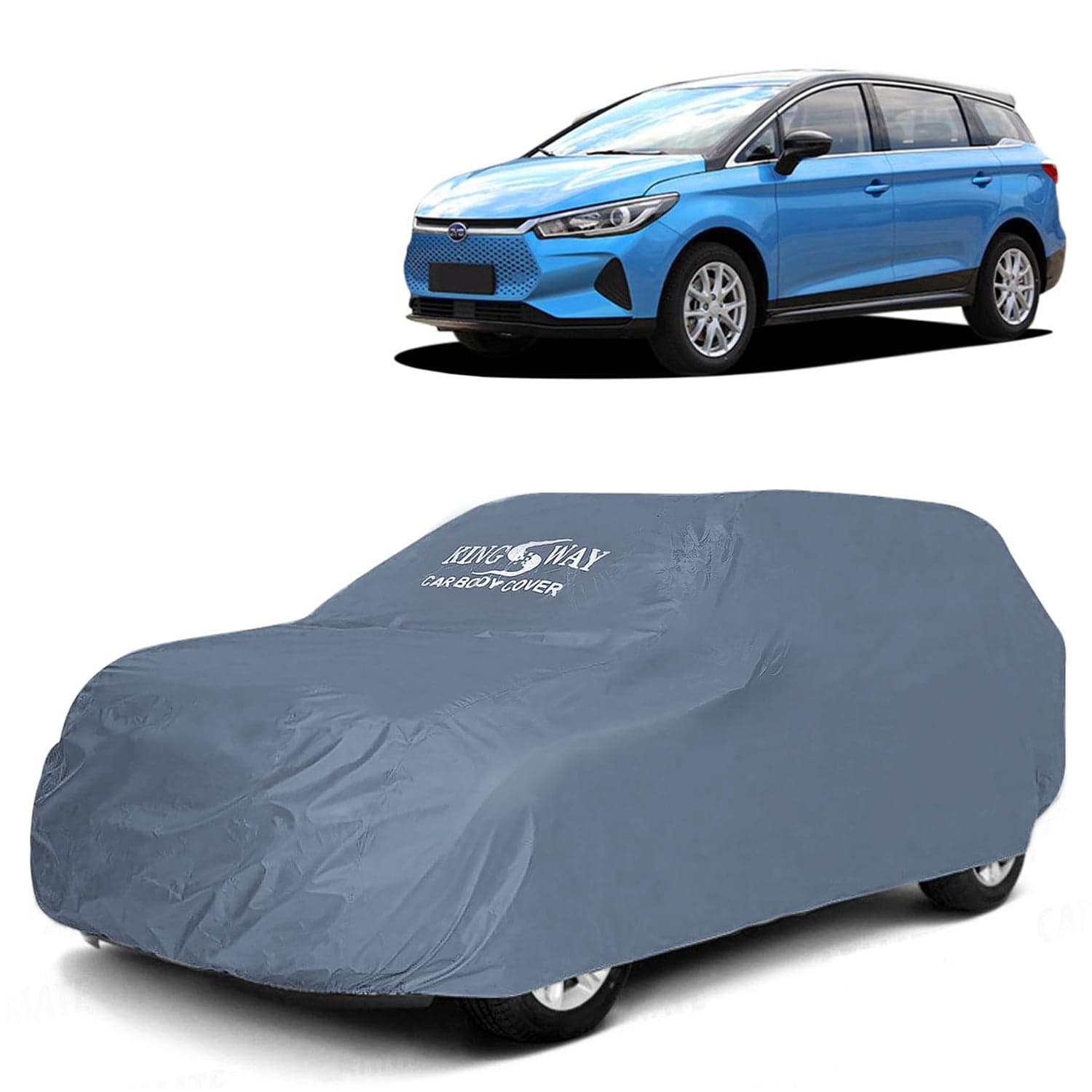 E6 Car Body Cover Dustproof for (Year 2021 Onwards) All Model, Compatible with BYD E6 Car Cover, Comes with Bird Droppings, Scratch, UV and Paint Protection, Grey Matty