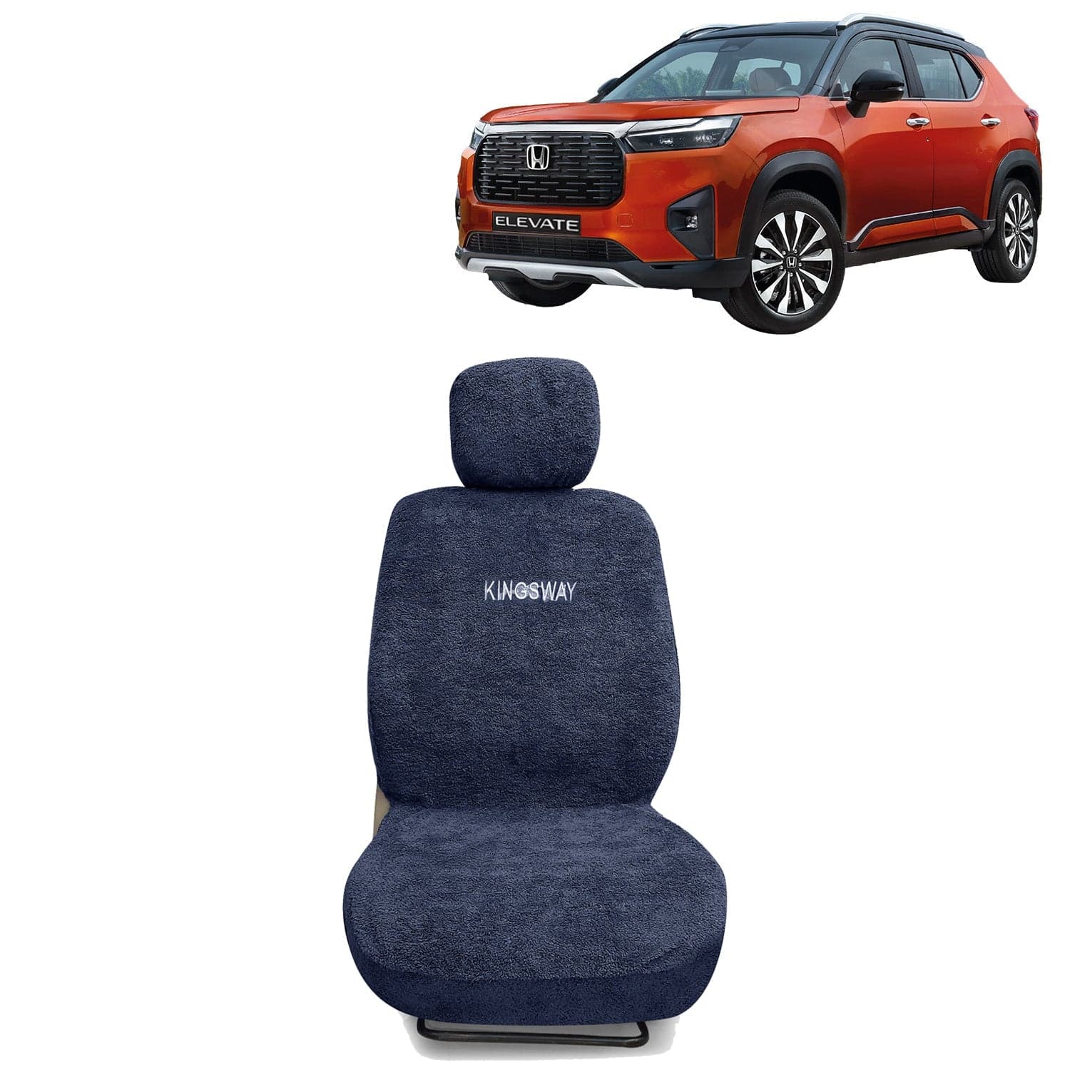 Elevate Seat Cover for (Year 2023 Onwards) All Model, Towel Fabric Car Seat Covers Compatible with Honda Elevate, Complete Set (Car Specific Front + Rear Seat Covers), Grey Color