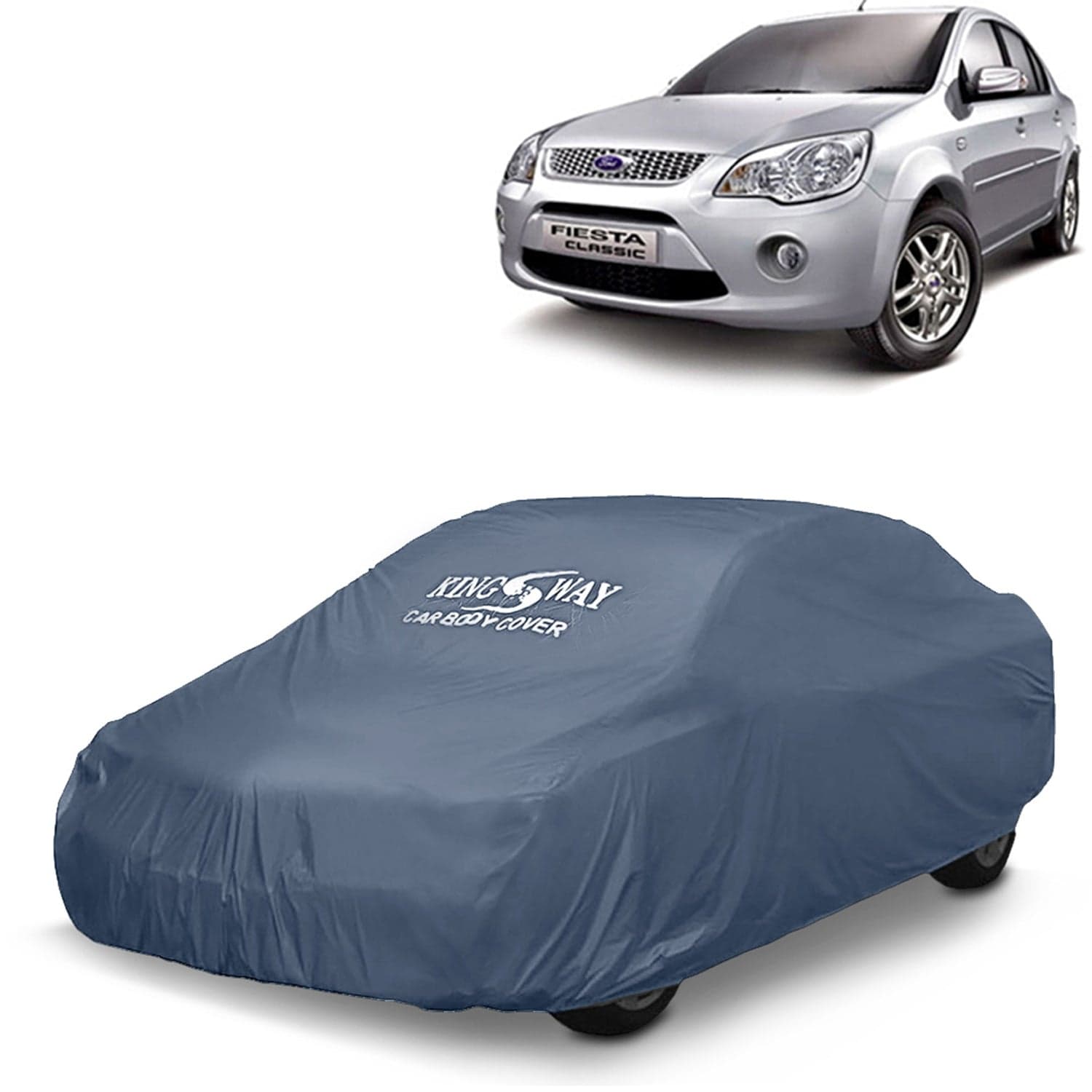 Fiesta Car Body Cover Dustproof for (Year 2005 to 2011) All Model, Compatible with Ford Fiesta Car Cover, Comes with Bird Droppings, Scratch, UV and Paint Protection, Grey Matty