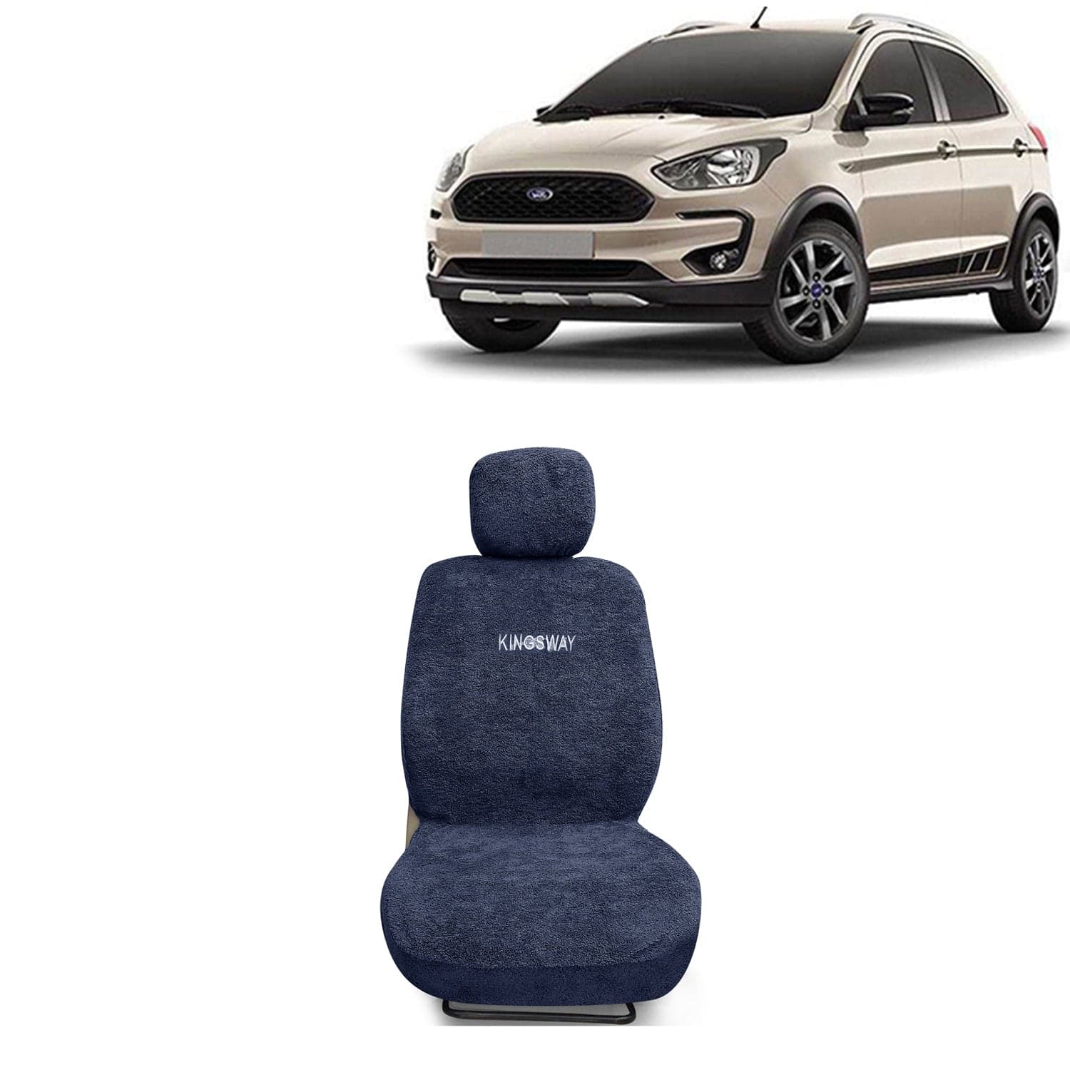 Freestyle Seat Cover for (Year 2018 to 2021) All Model, Towel Fabric Car Seat Covers Compatible with Ford Freestyle, Complete Set (Car Specific Front + Rear Seat Covers), Grey Color