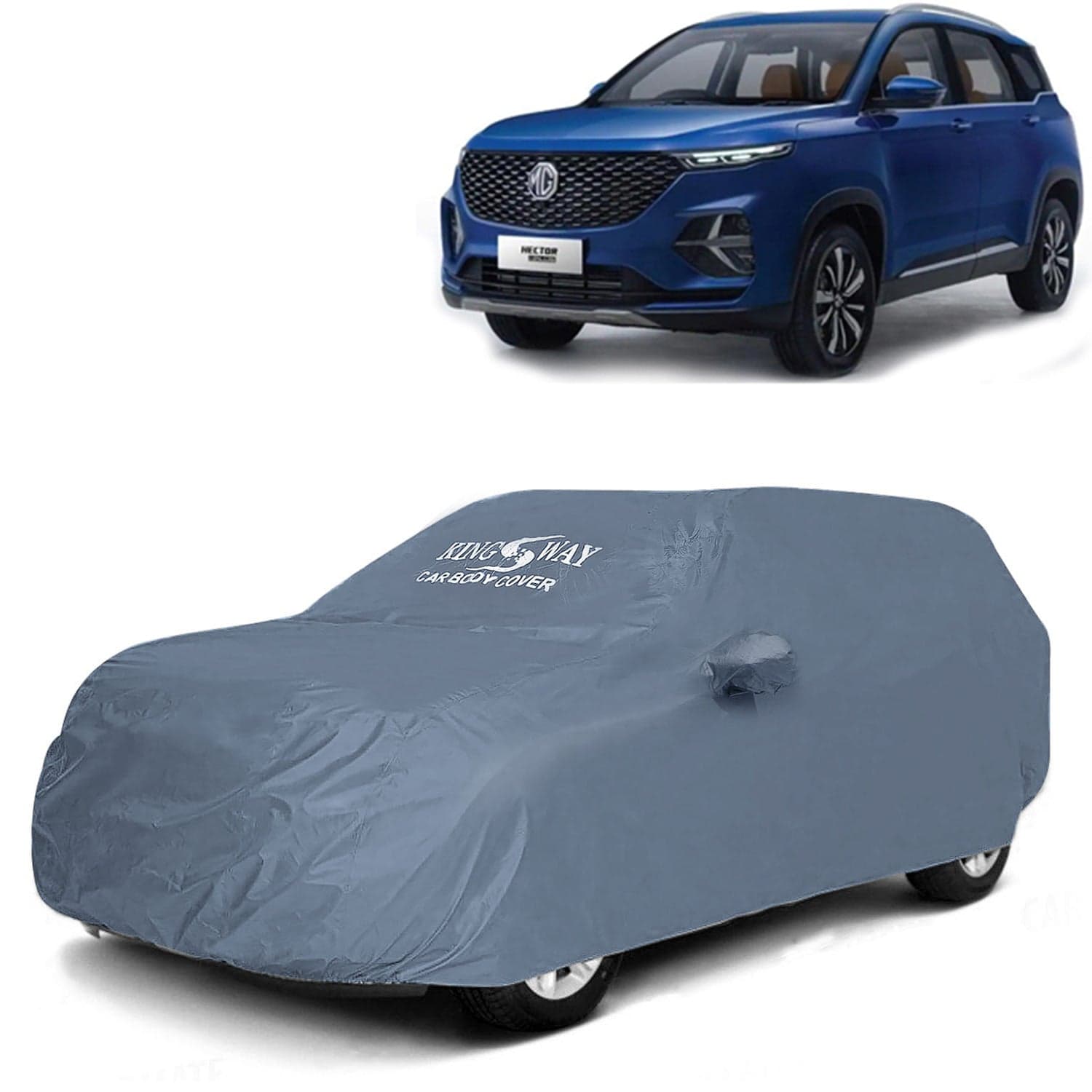 Hector Plus Car Body Cover Dustproof with Mirror Pockets for (Year 2020 Onwards), Compatible with Morris Garages (MG) Hector Plus Car Cover, Comes with Bird Poop, Scratch & UV Protection