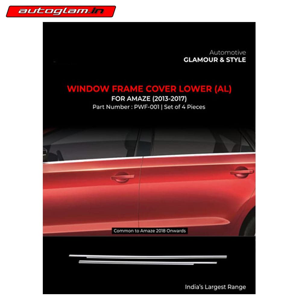 HONDA AMAZE 2013 ONWARDS WINDOW FRAME COVER CHROME LINE | AGHON668WF