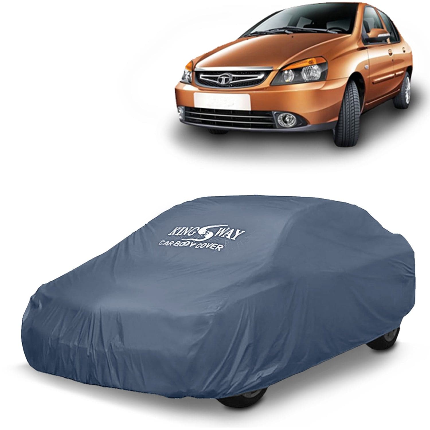 Indigo CS Car Body Cover Dustproof for (Year 2009 to 2018) All Model, Compatible with Tata Indigo CS Car Cover, Comes with Bird Droppings, Scratch, UV and Paint Protection, Grey Matty